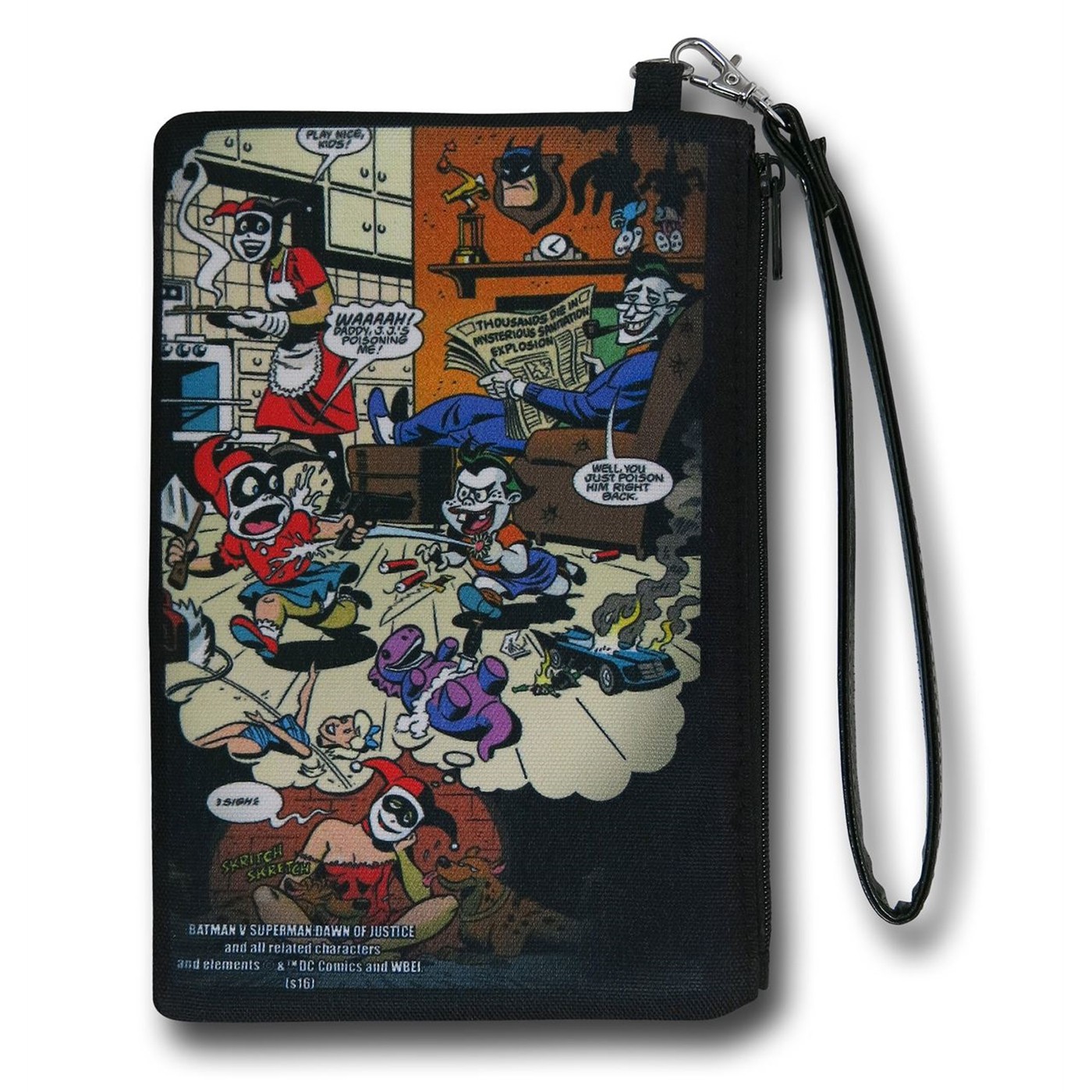 Harley Quinn Joker Comic Women's Wristlet Wallet, Black