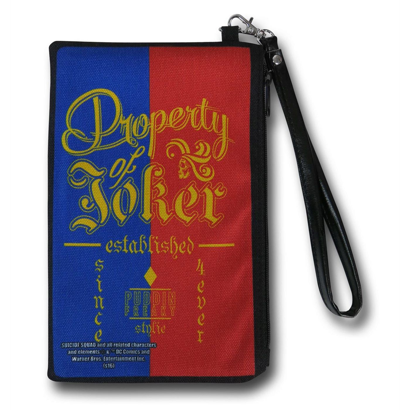 Harley Quinn Property of Joker Women's Wristlet Wallet, Blue