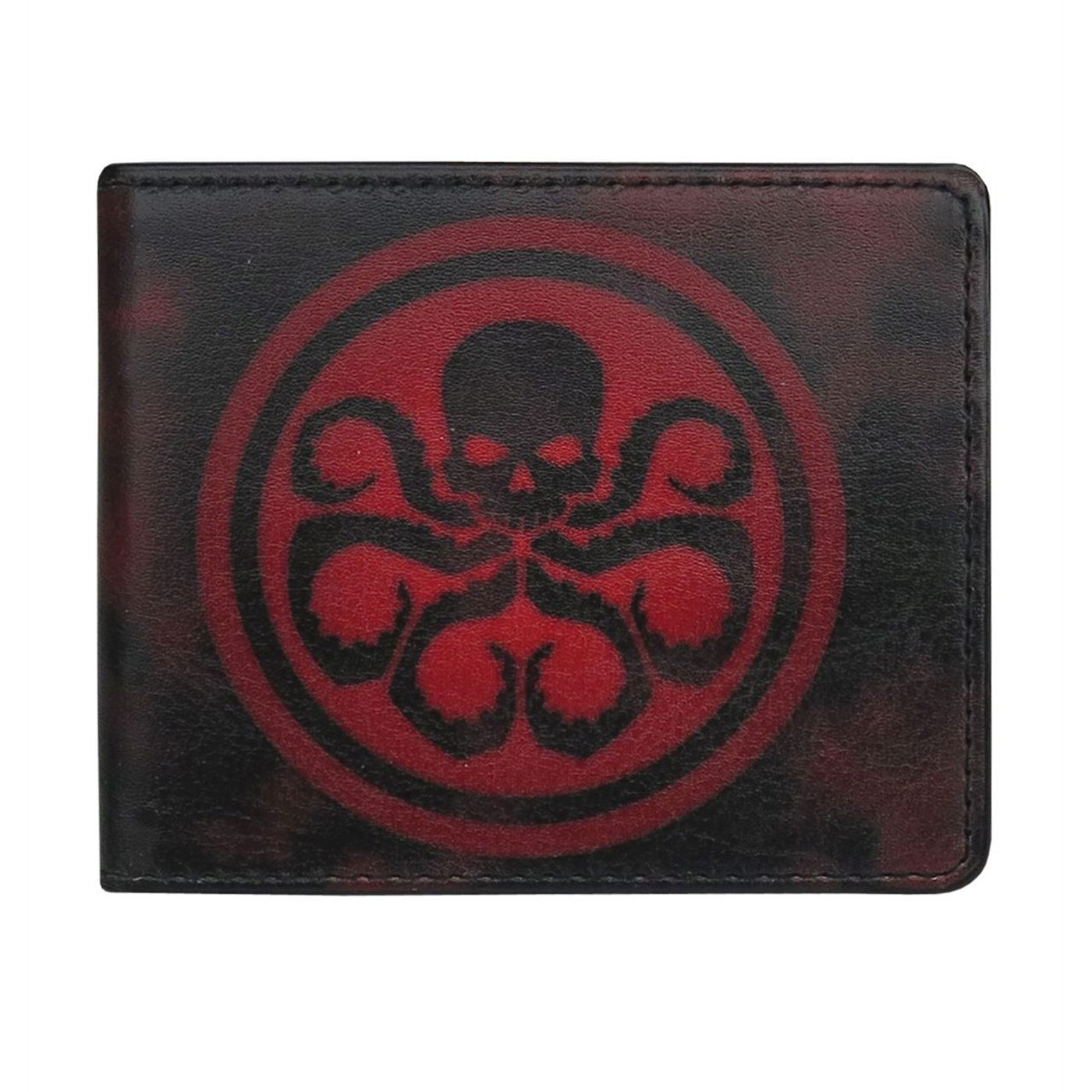 Hydra Symbol Red and Black Bi-Fold Wallet, Red