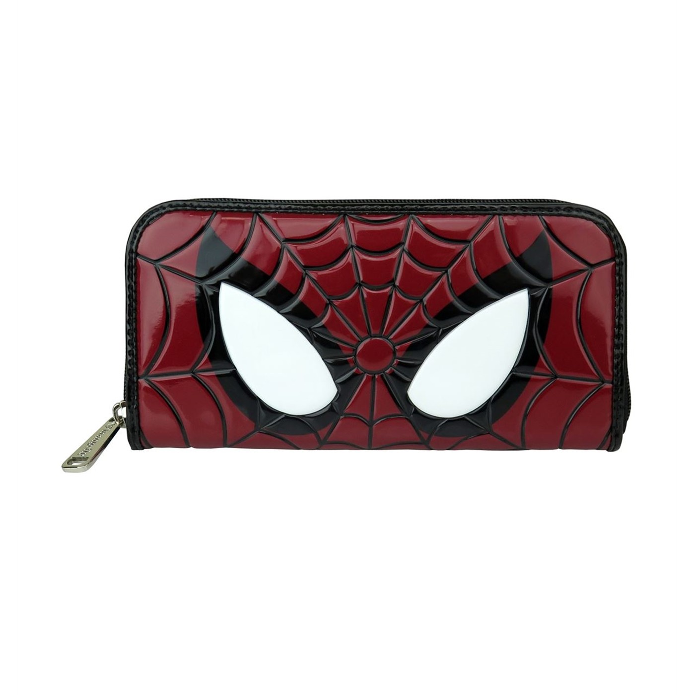 Spiderman Patent Leather Zipper Wallet, Red