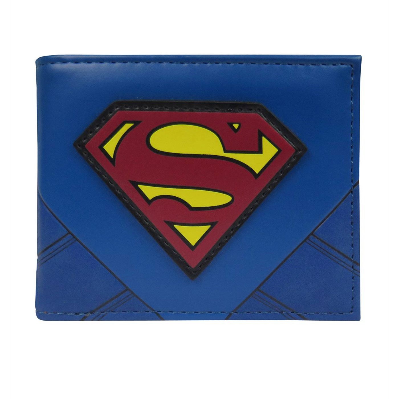 Superman Symbol Blue Costume Bi-Fold Wallet, Blue