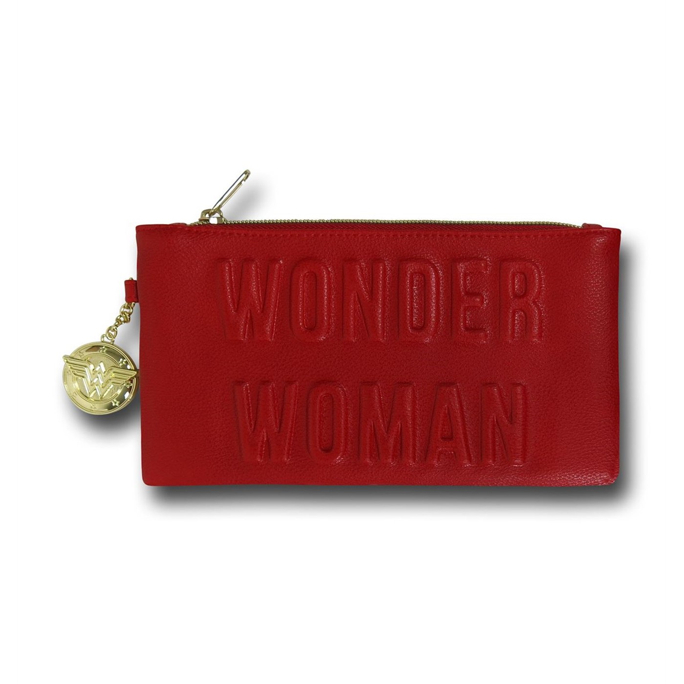 Wonder Woman Debossed Women's Clutch Wallet, Red