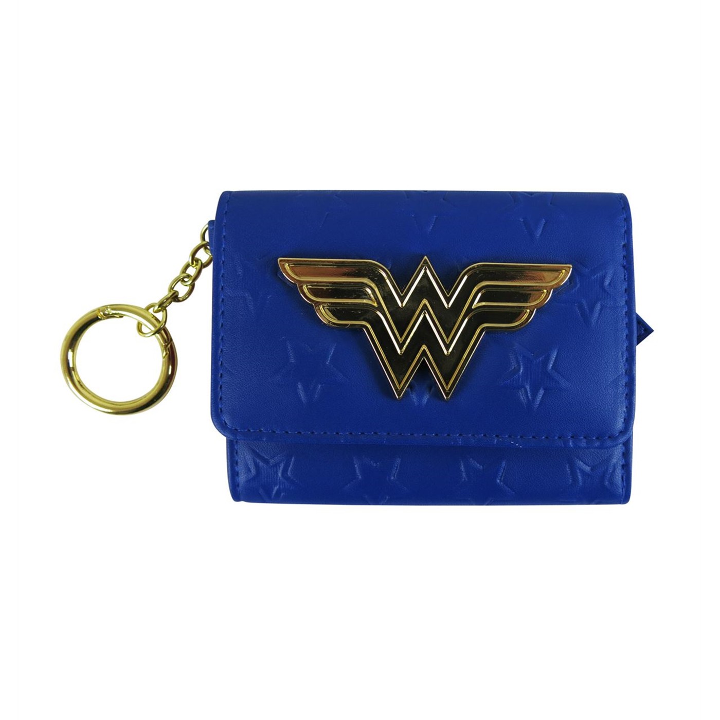 Wonder Woman Mini Trifold Wallet w/Keyring, Blue