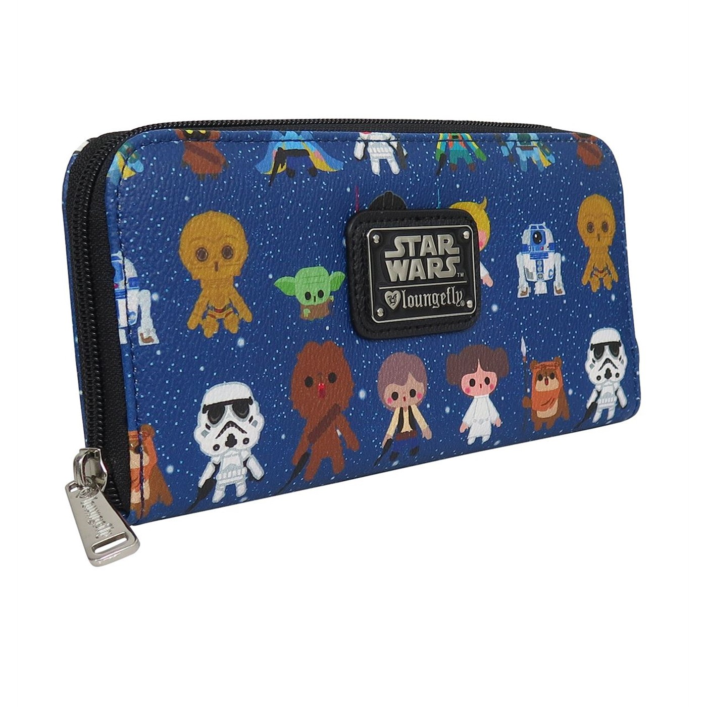 Star Wars Baby Characters Women's Zip Around Wallet, Blue
