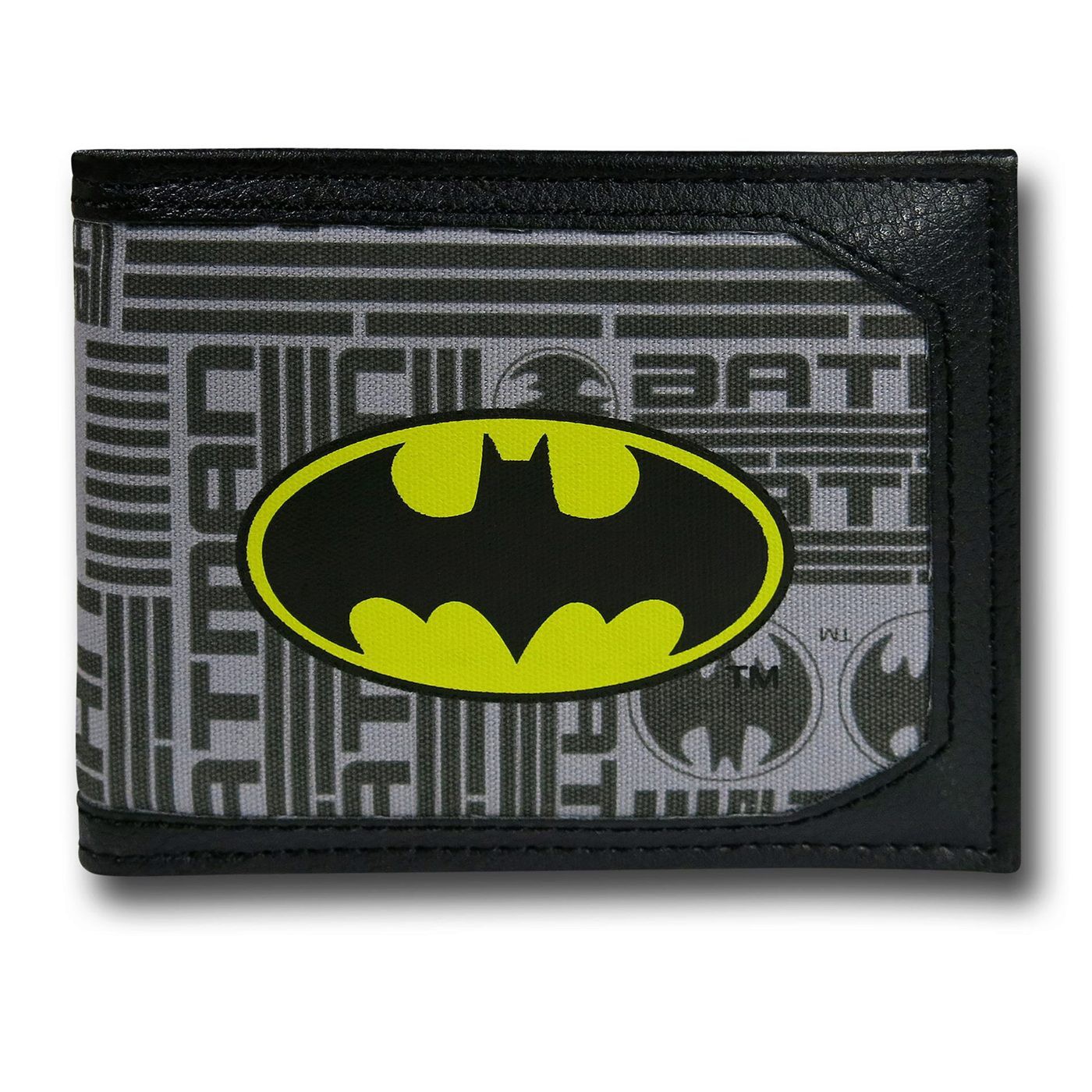 Batman Bi-Fold Symbols & Logos Canvas Wallet, Grey