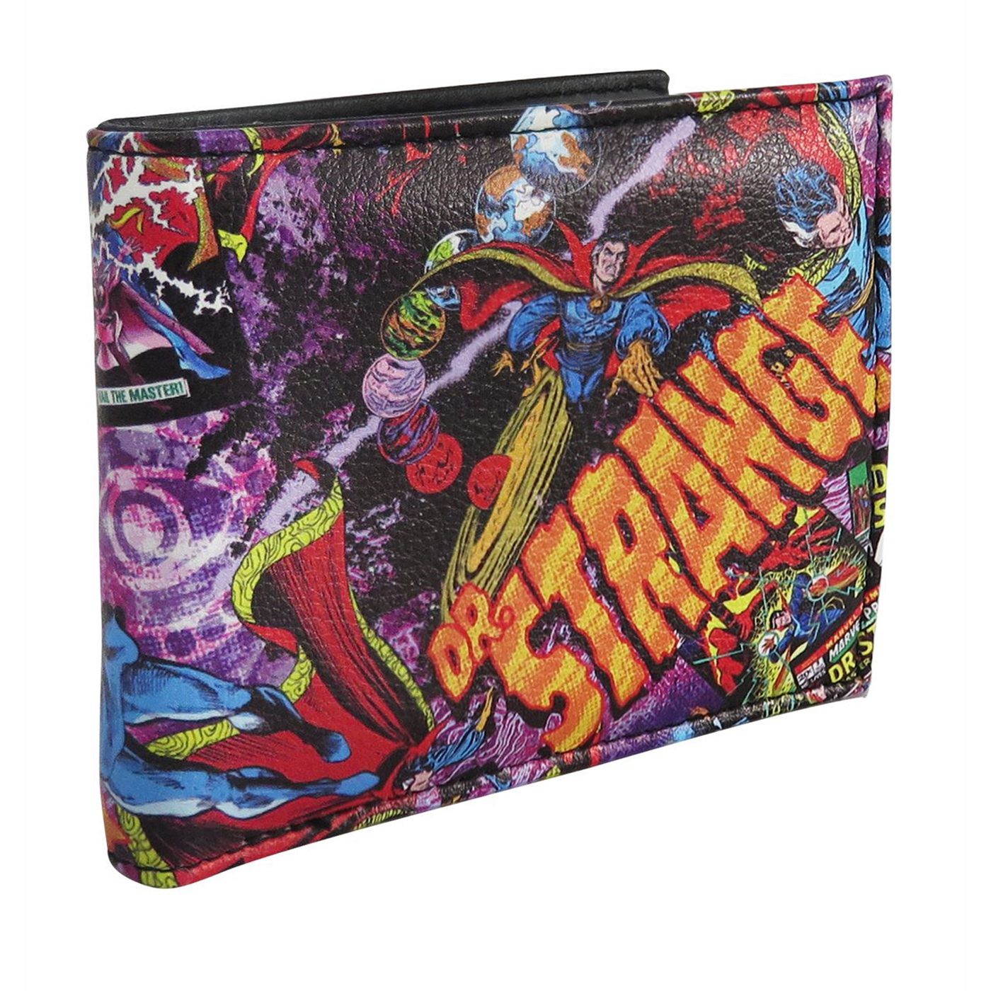 Dr. Strange Retro Mosaic Bi-Fold Wallet, Black
