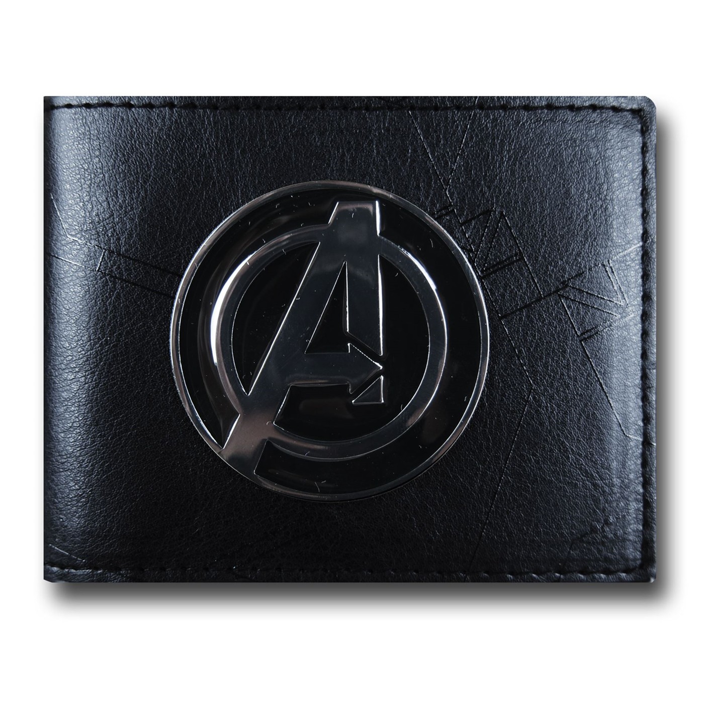 Avengers AoU Metal Symbol Bi-Fold Wallet, Black