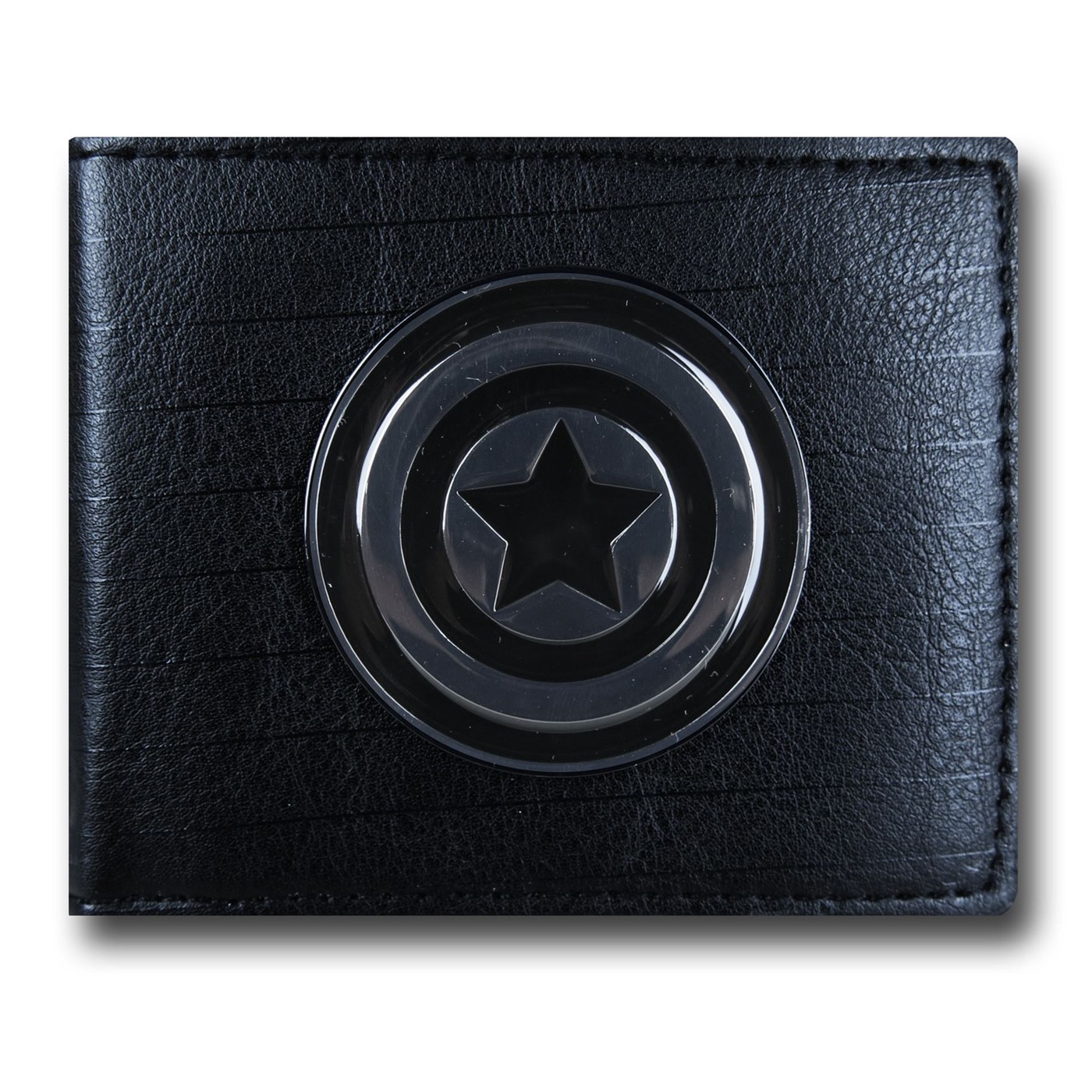 Captain America Metal Symbol Bi-Fold Wallet, Black