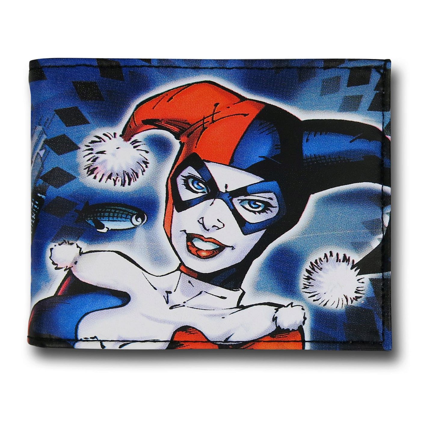 Harley Quinn Sublimated Bi-Fold Wallet, Blue