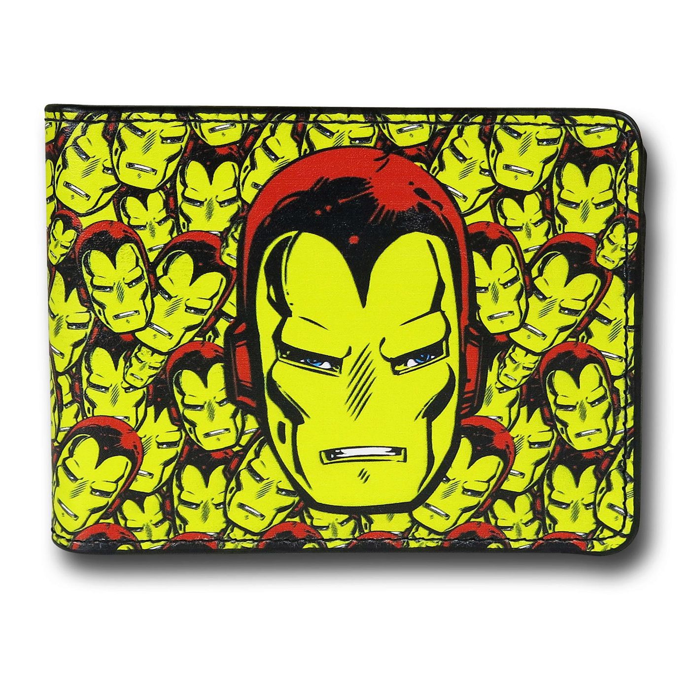 Iron Man Yellow Collage Bi-Fold Wallet, Yellow