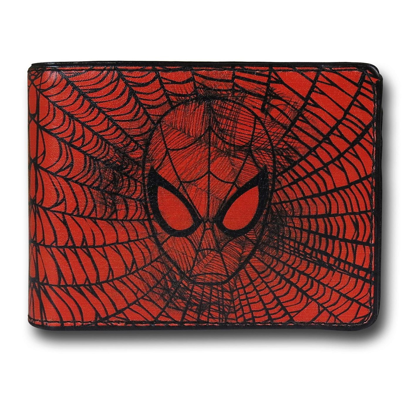 Spider-Man Face Web Bi-Fold Wallet, Red