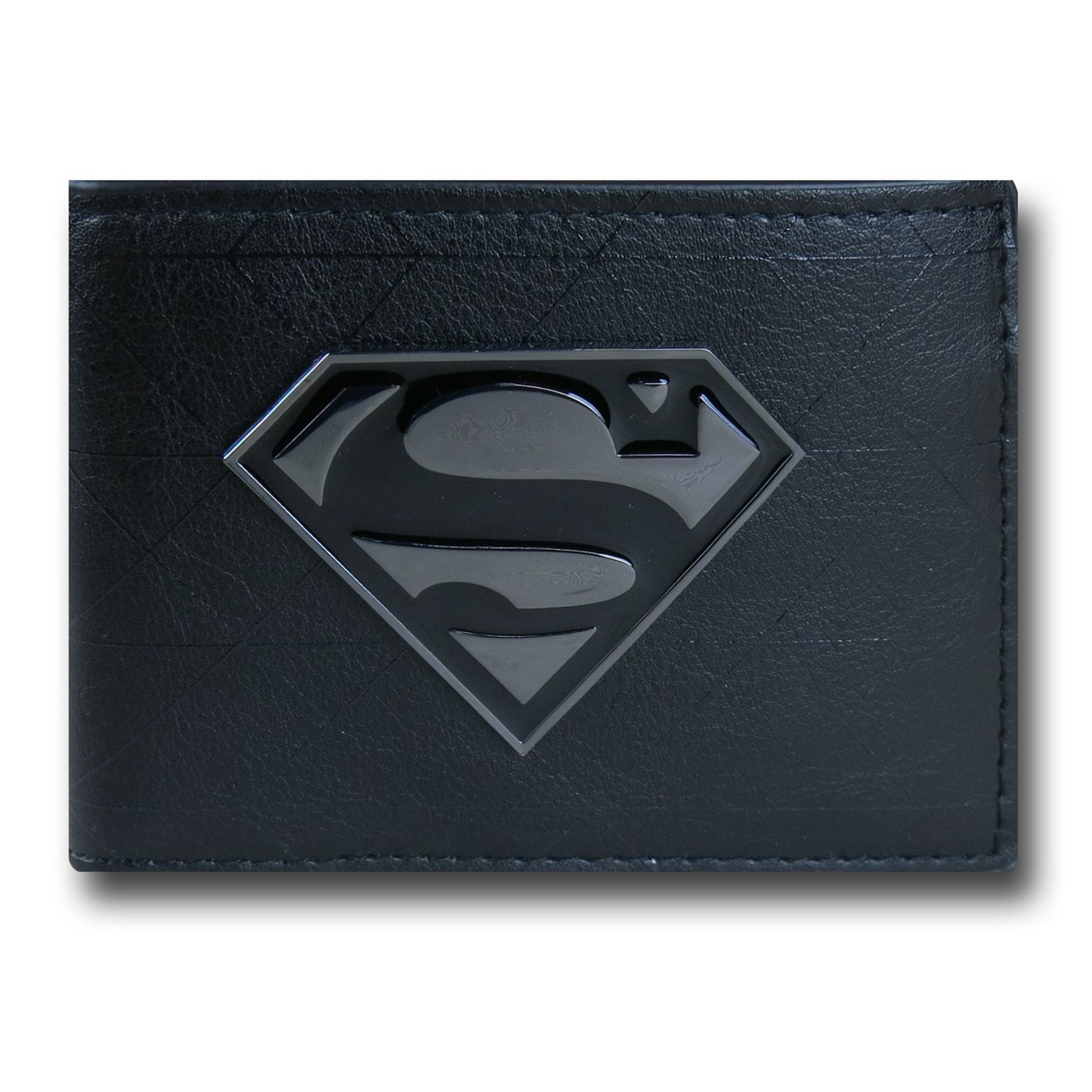 Superman Metal Symbol Bi-Fold Wallet, Black