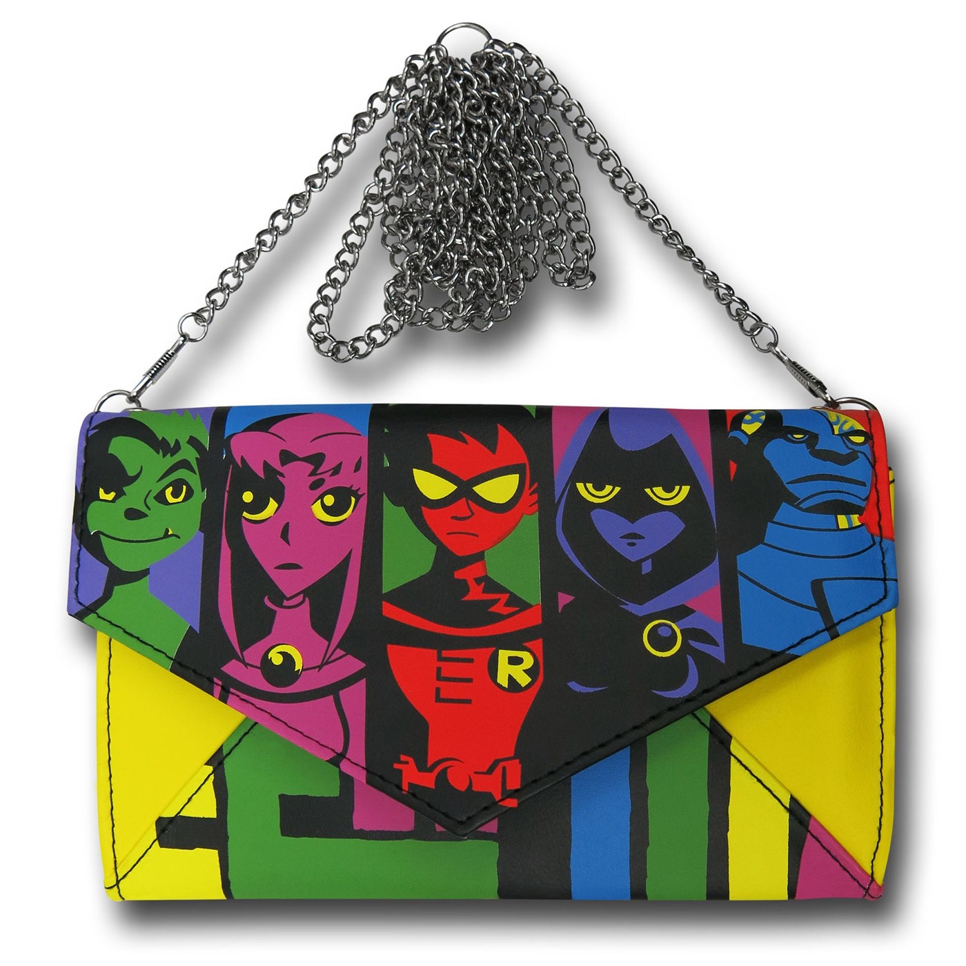 Teen Titans Envelope Wallet w/ Chain, Yellow