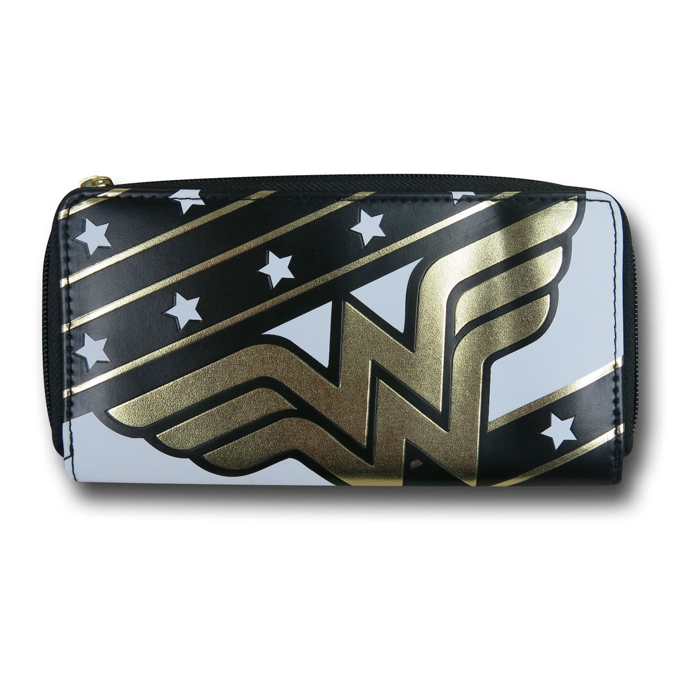 Wonder Woman Symbol Women's Zip Wallet, Black