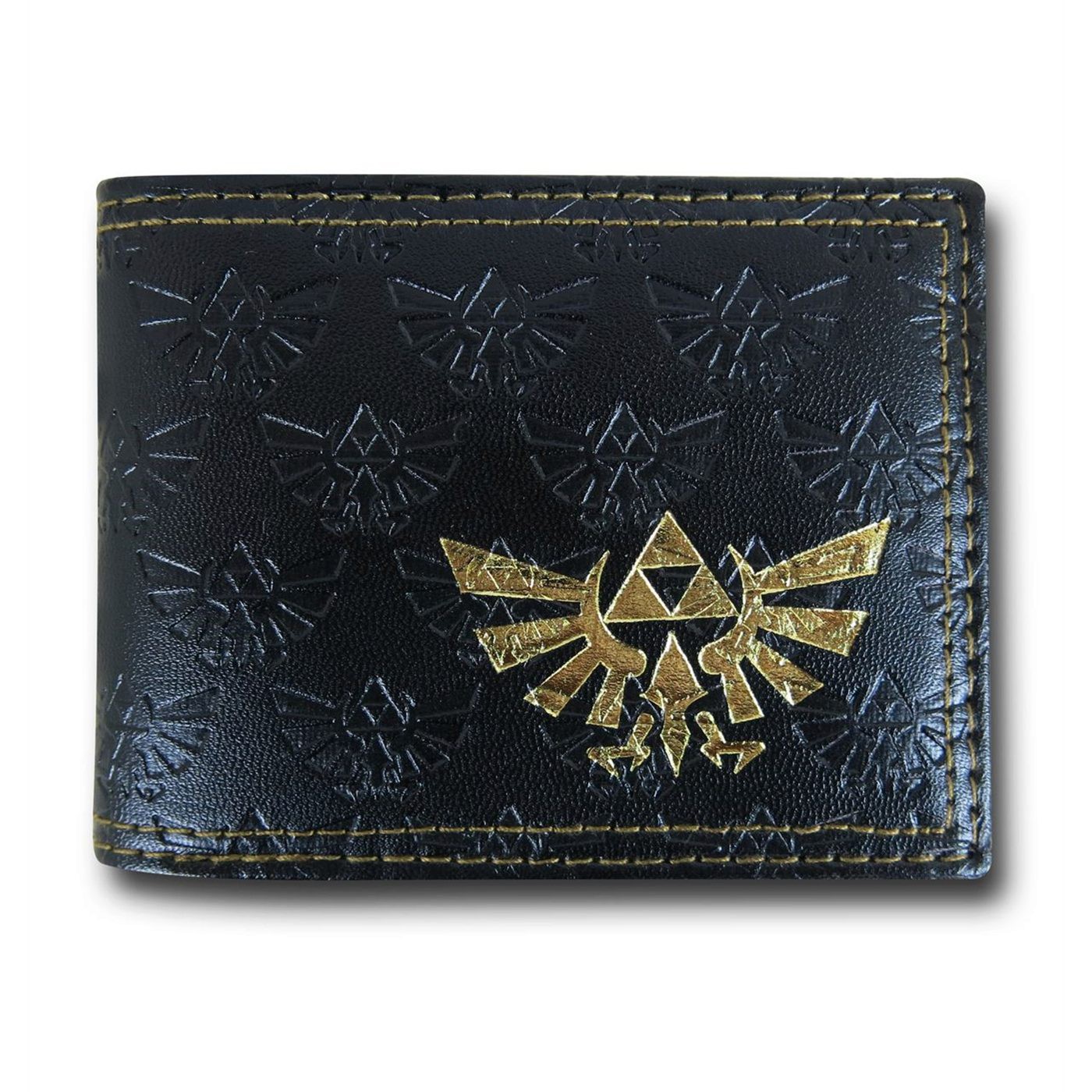 Zelda Embossed Bi-Fold Wallet, Black
