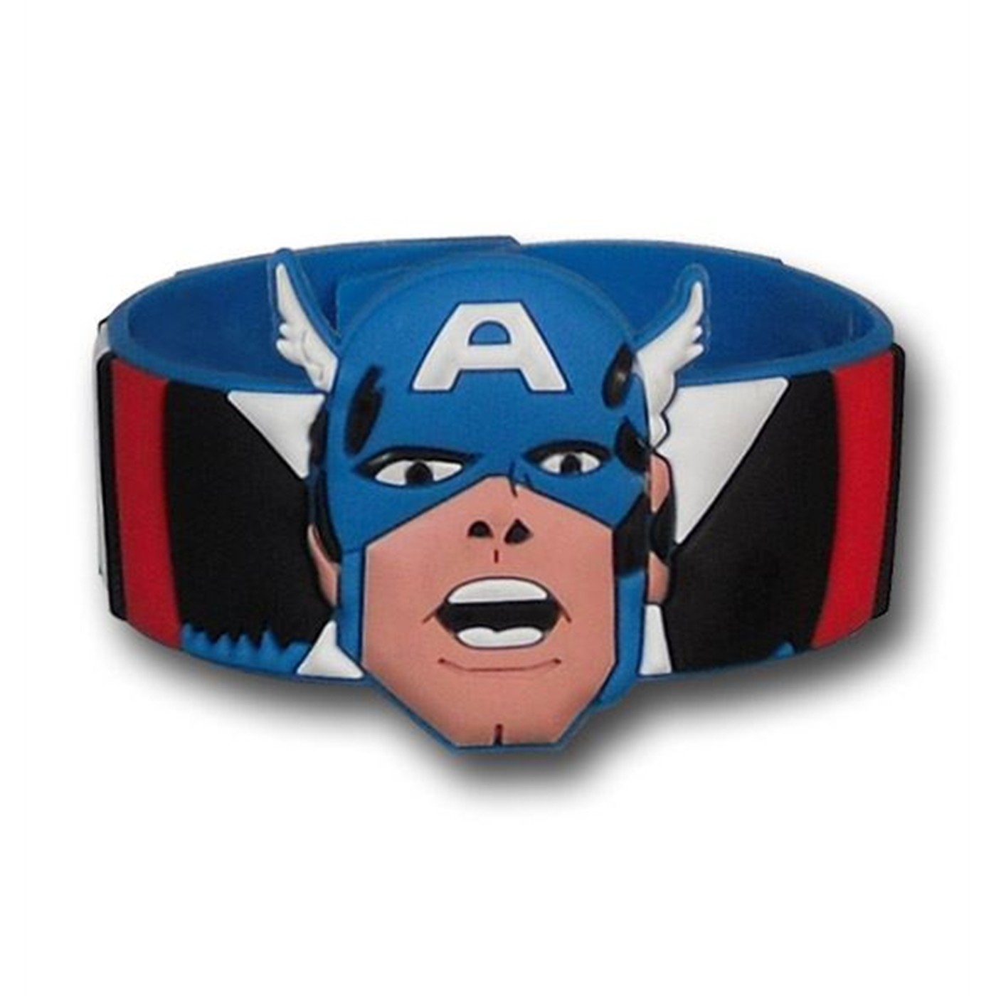 Captain America Molded PVC Wristband, Blue