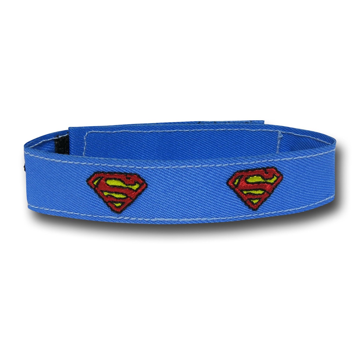 Superman Symbols Embroidered Wristband, Blue