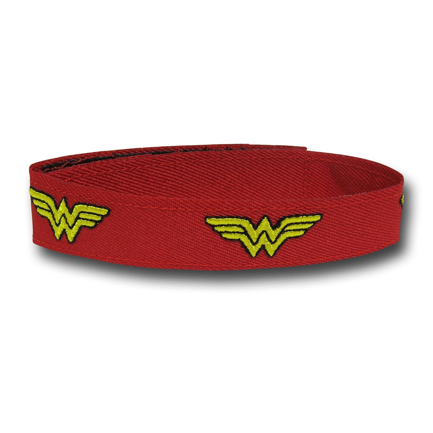 Wonder Woman Symbols Embroidered Wristband, Red