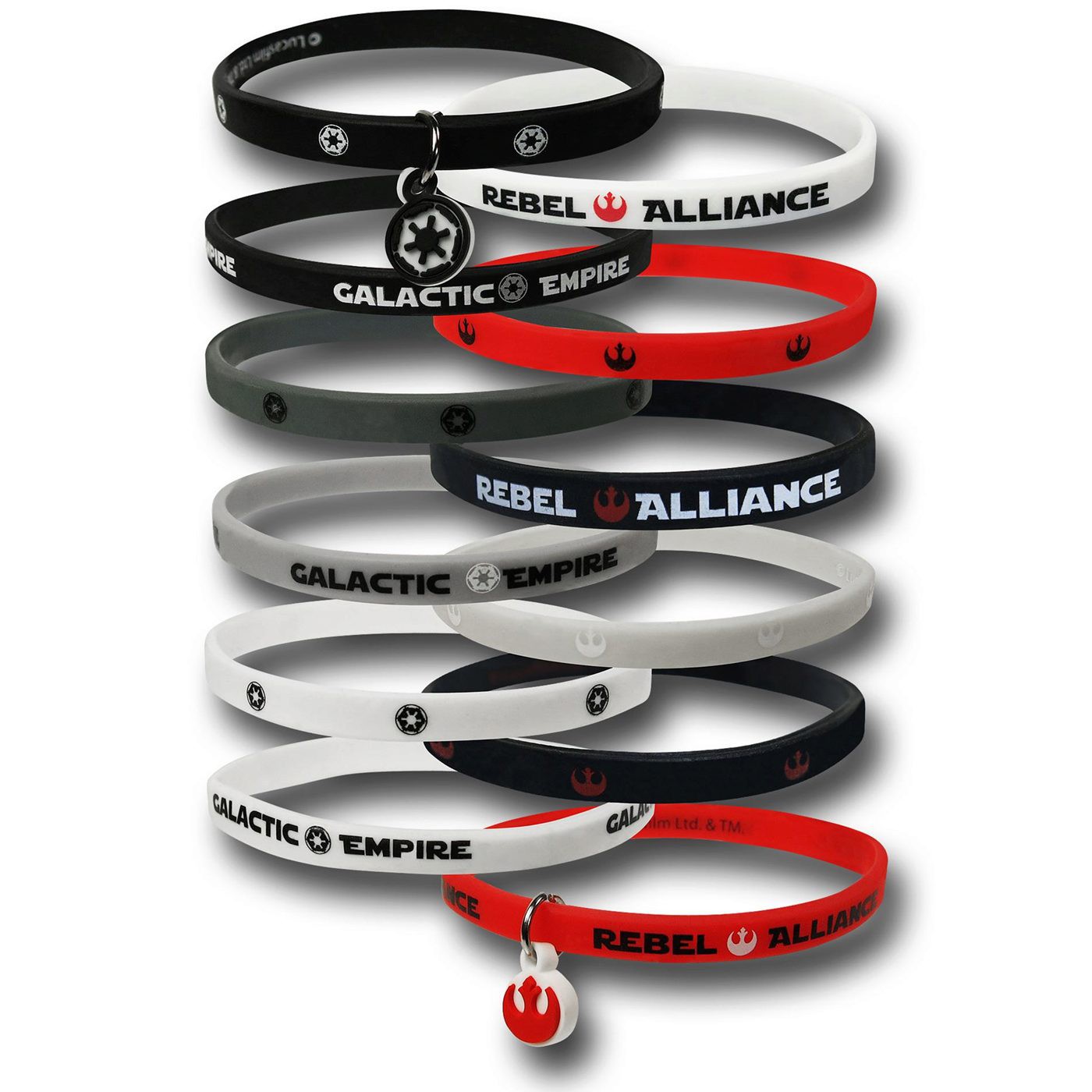 Star Wars Rubber Wristband Set, White