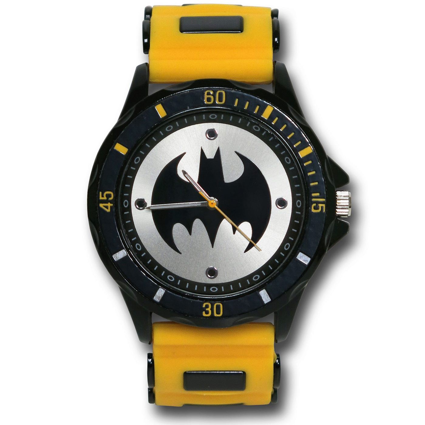 Batman Symbol Watch with Yellow Silicone Band, Yellow