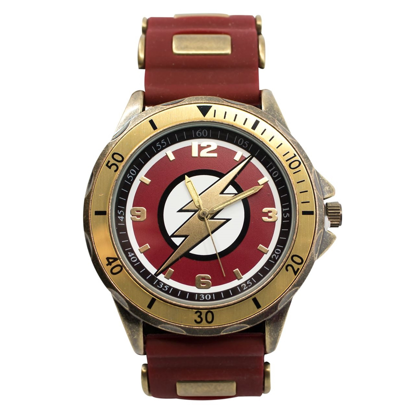 Flash TC Symbol Watch with Silicone Adjustable Strap, Red