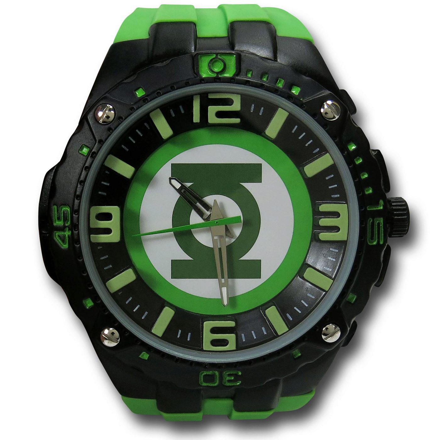 Green Lantern Watch with Green Silicone Band, Green