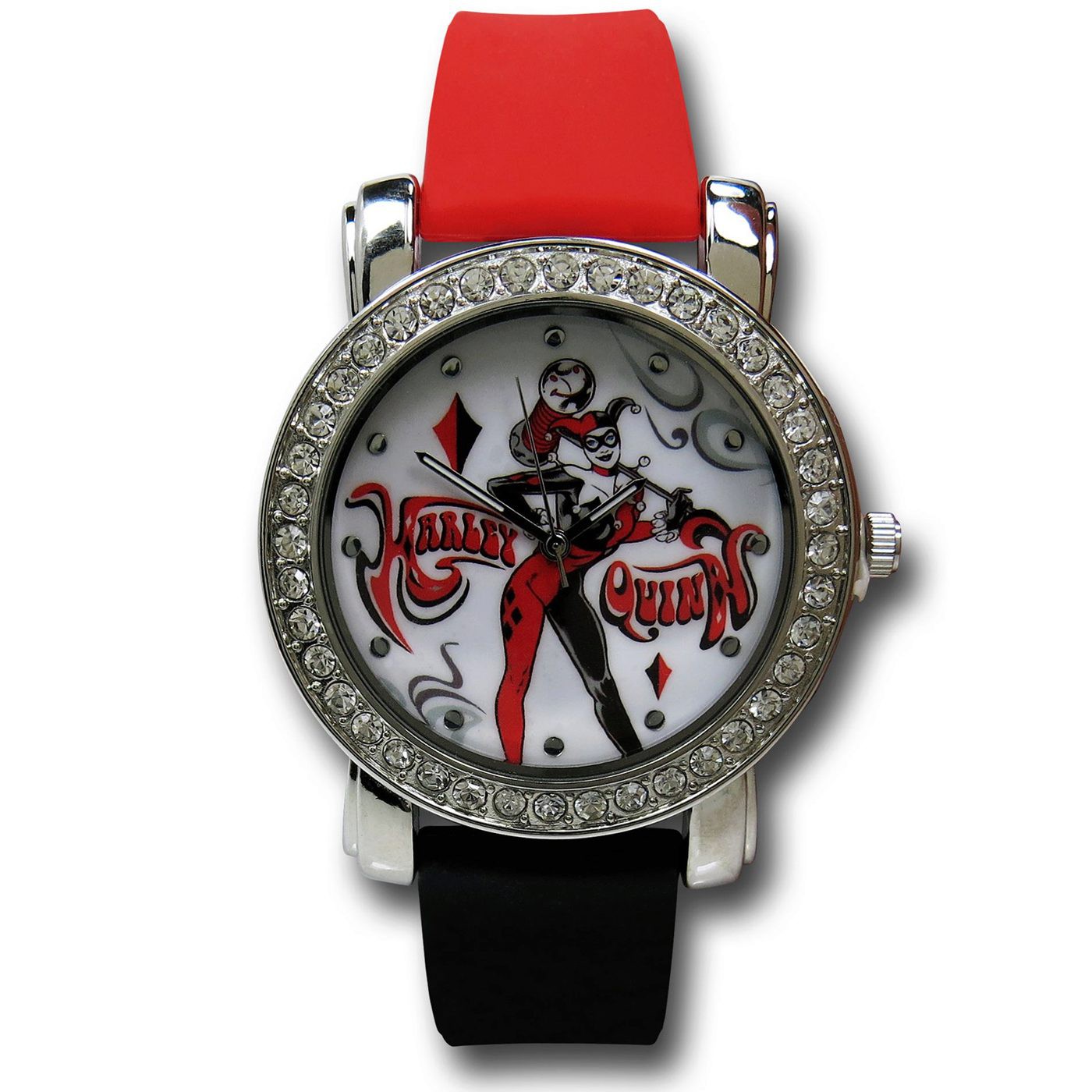 Harley Quinn Diamond Watch with Silicone Band