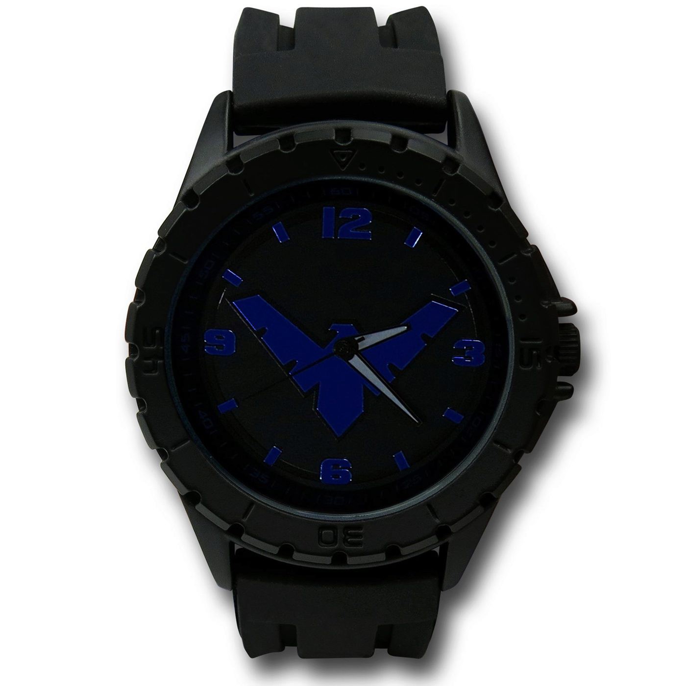 Nightwing Symbol Black Watch with Silicone Band, Black