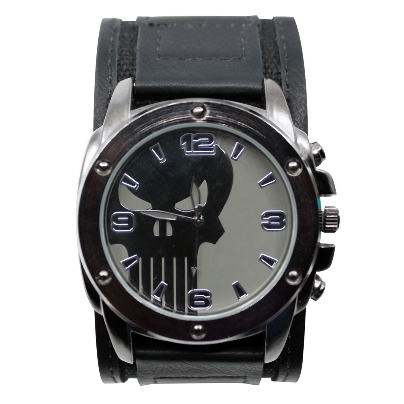 Punisher Symbol Watch with Dual Fasten Adjustable Strap, Black