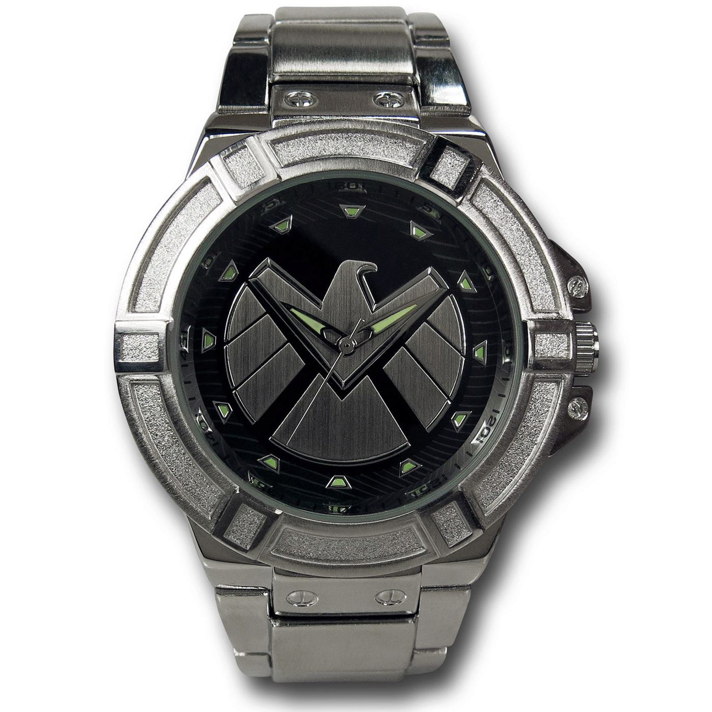 SHIELD Symbol Silver Watch with Metal Band, Silver