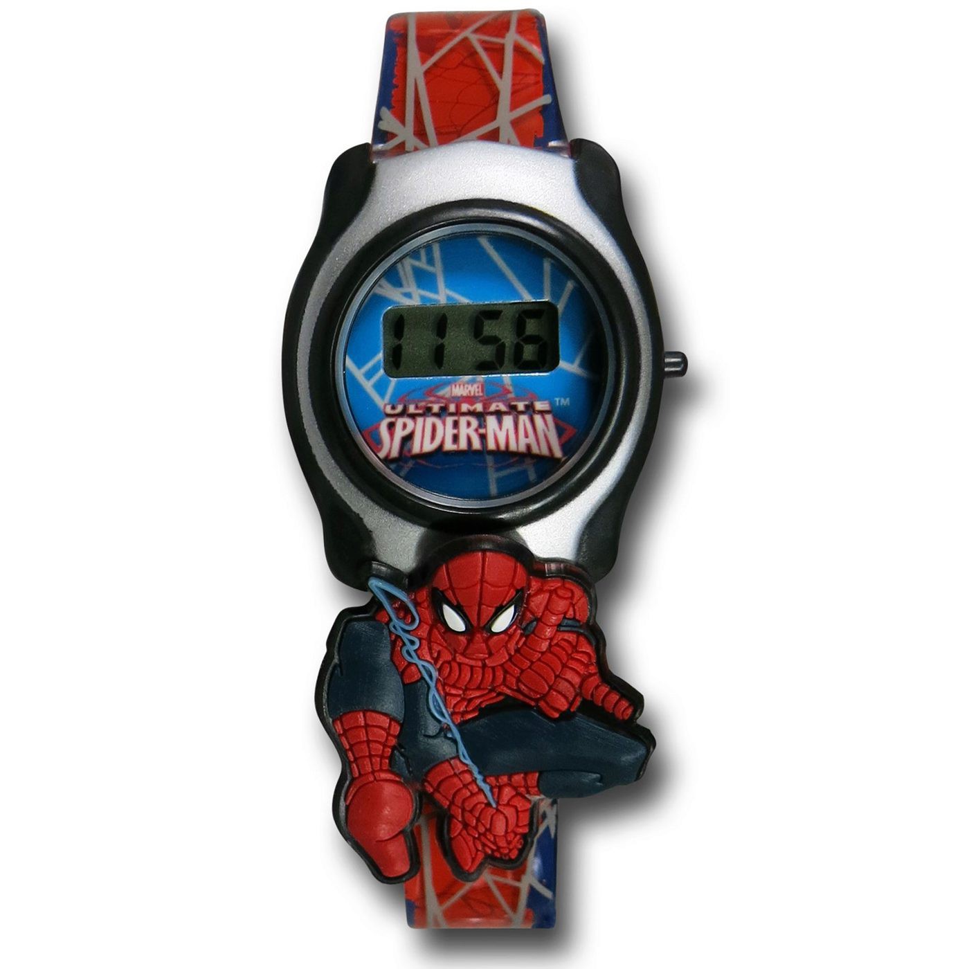 Spiderman Kids LCD Watch w/Slide-On, Red
