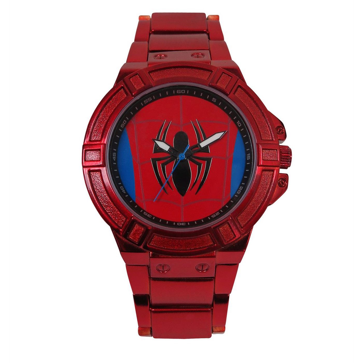 Spiderman Costume Symbol Watch with Metal Band, Red