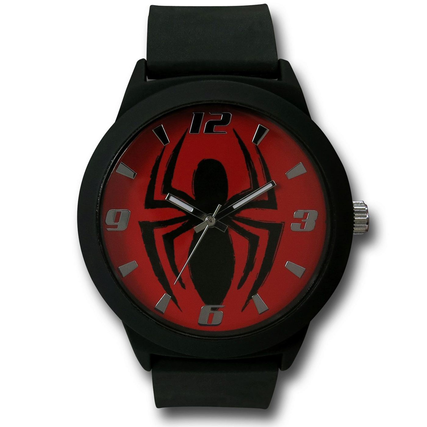 Spiderman Symbol Watch with Silicone Band, Black