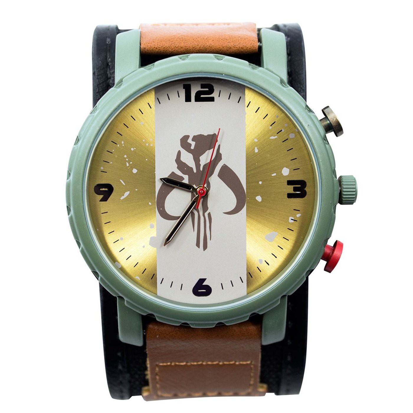 Star Wars Boba Fett Mandalorian Watch with Dual Fasten Adjustable Strap, Brown