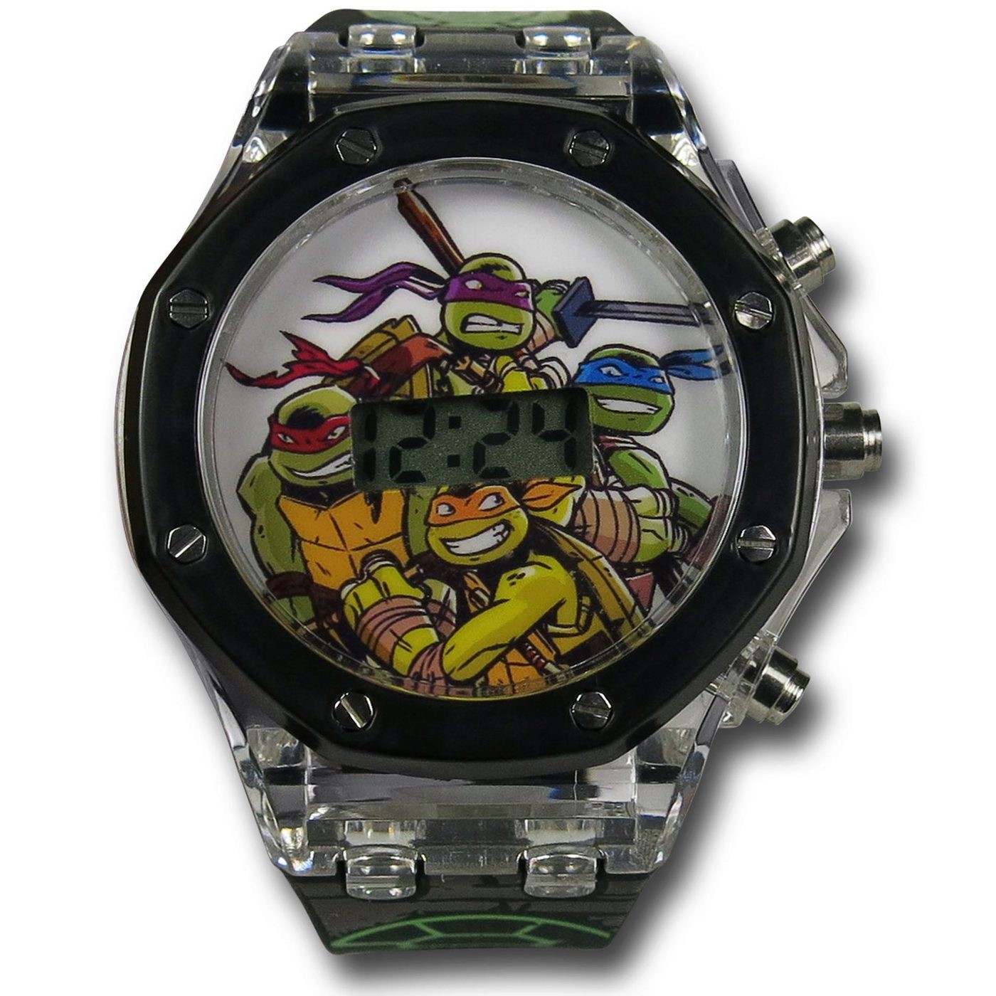 TMNT Light-Up Bezel Kids Watch, Black