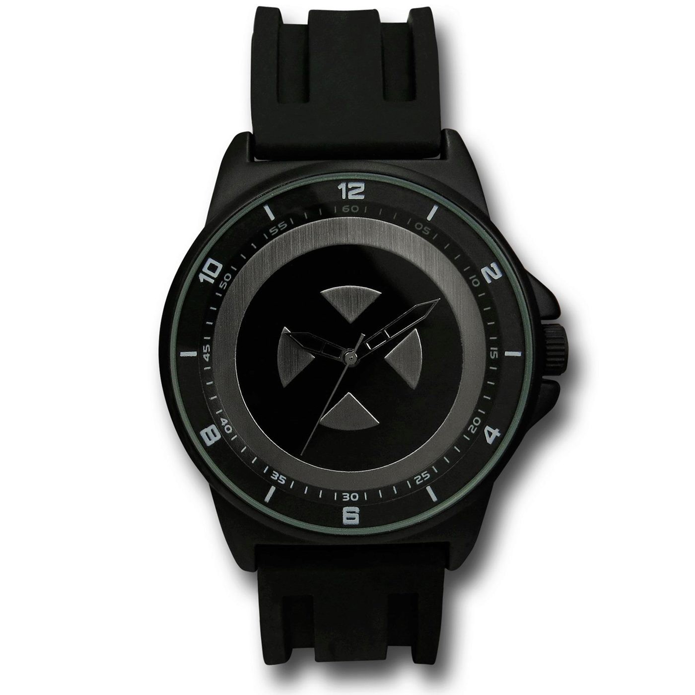 X-Men Symbol Black Watch with Silicone Band, Black