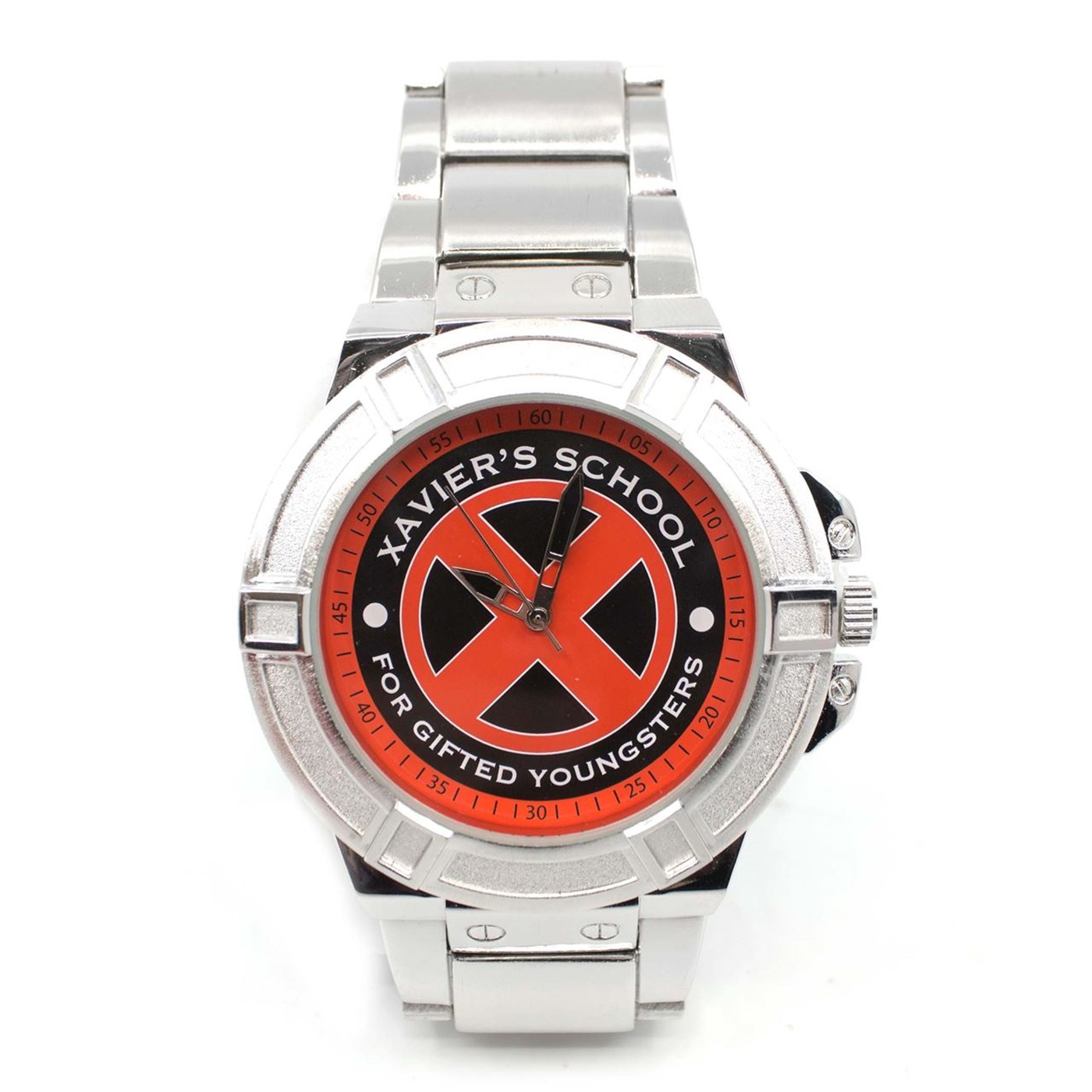 X-Men Xavier School for the Gifted Watch with Metal Band, Silver
