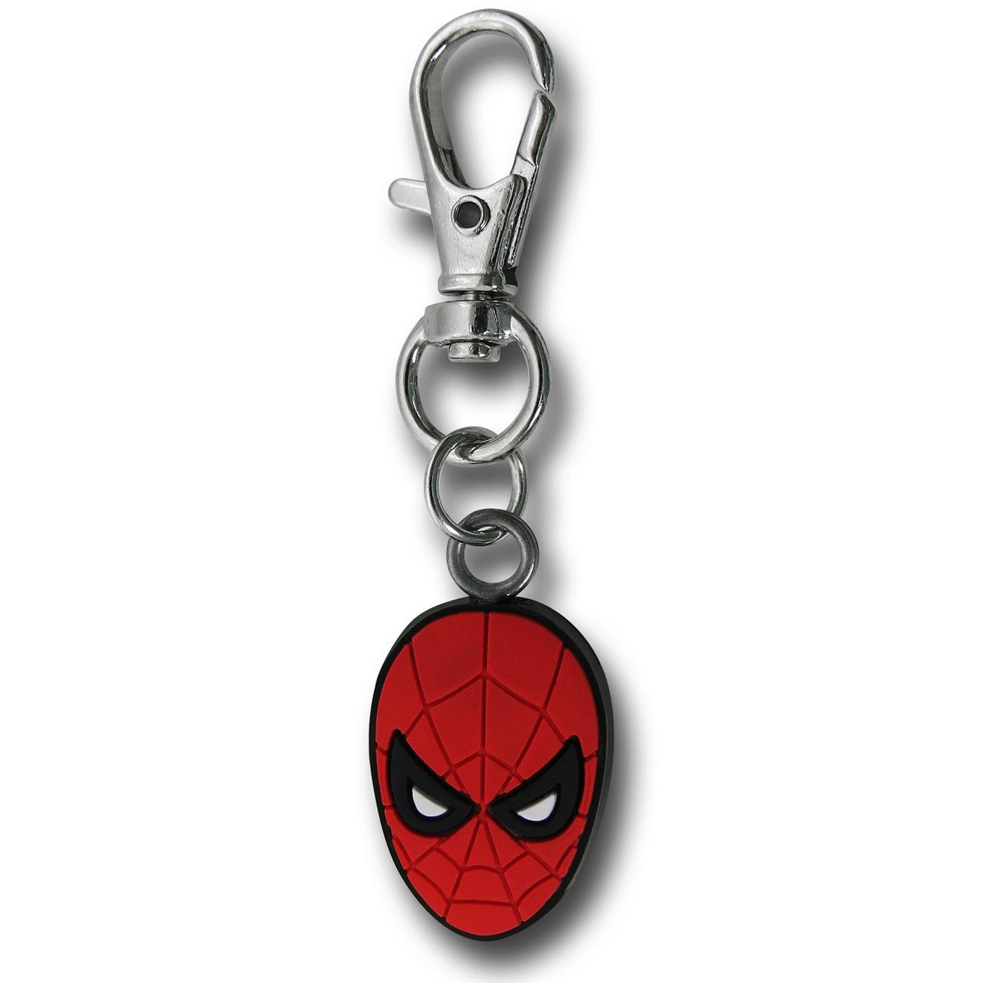 Spiderman Head Zipper Pull, Red