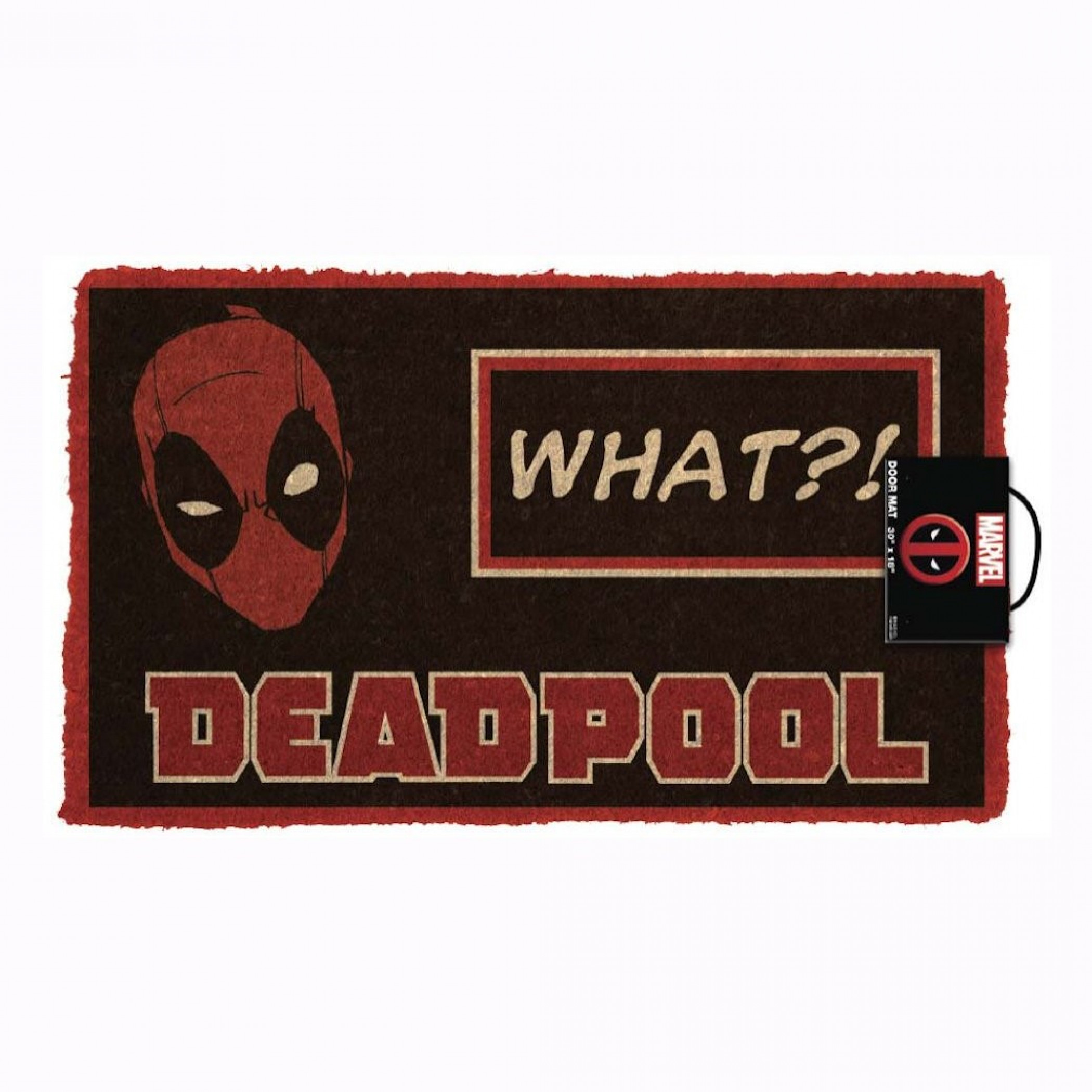 Deadpool What! 17'x 29' Doormat with Non-skid Back, Black
