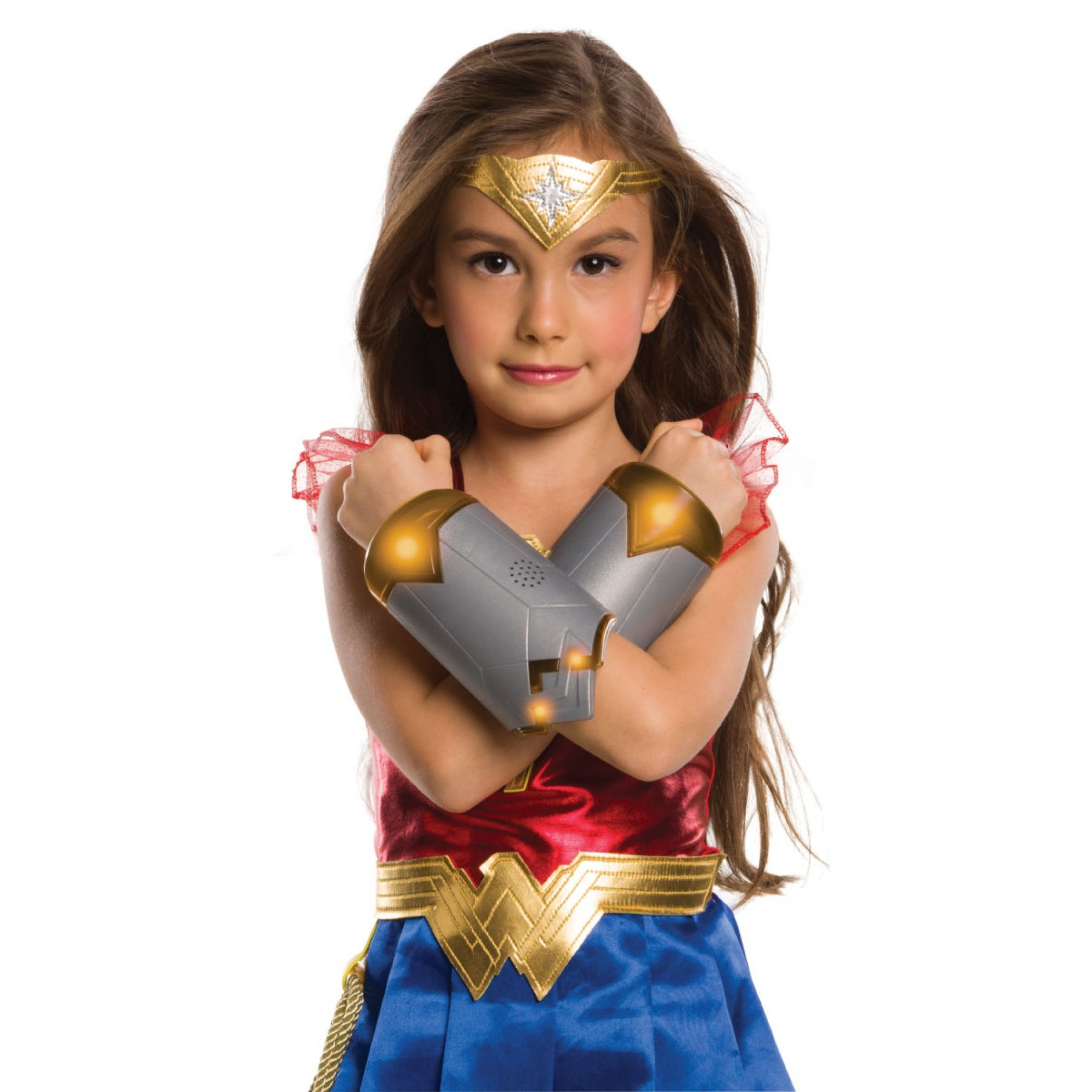 Wonder Woman Youth Deluxe Light Up Costume Gauntlets, Grey