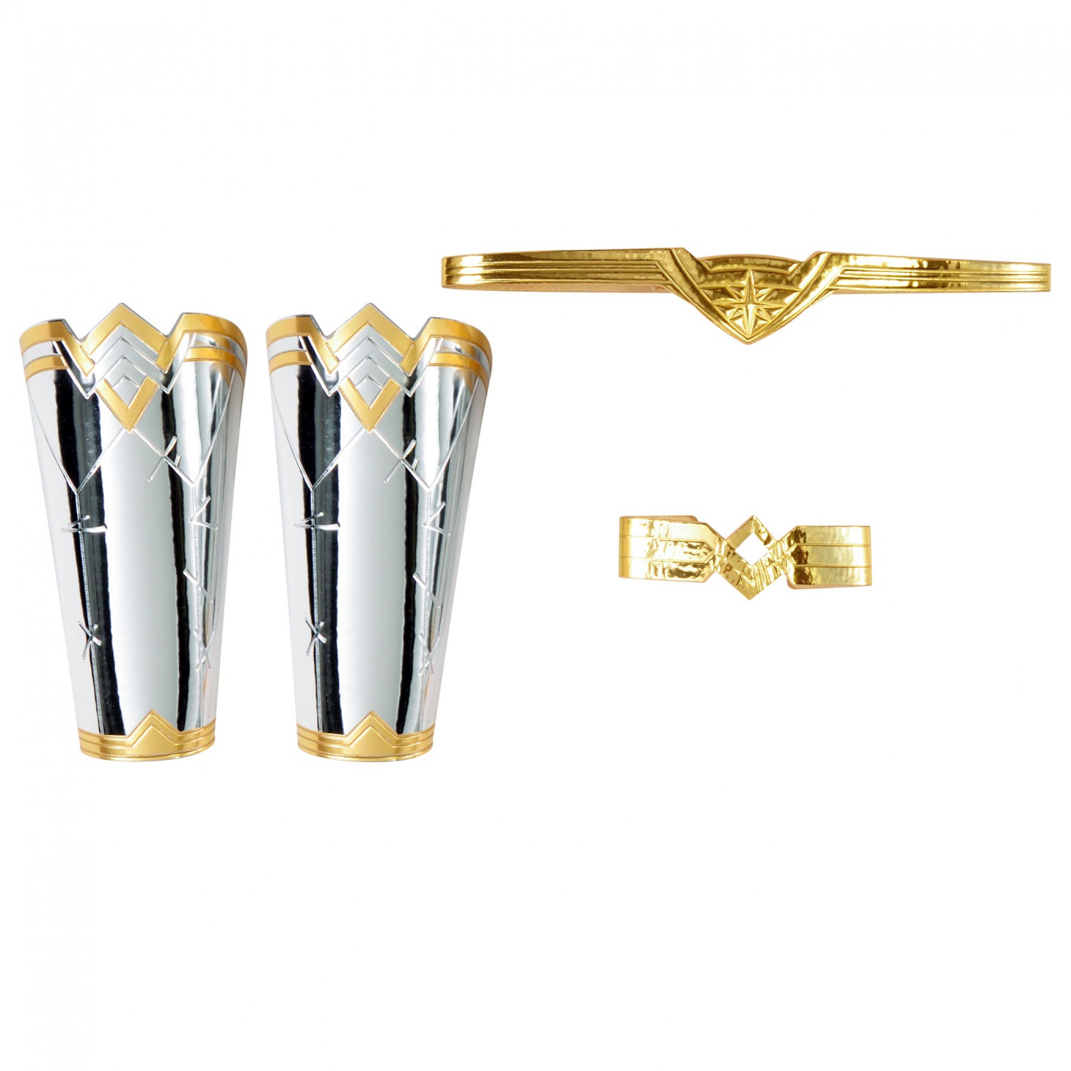 Wonder Woman Adult Accessories Tiara  Gauntlets  and Armband Kit, Silver