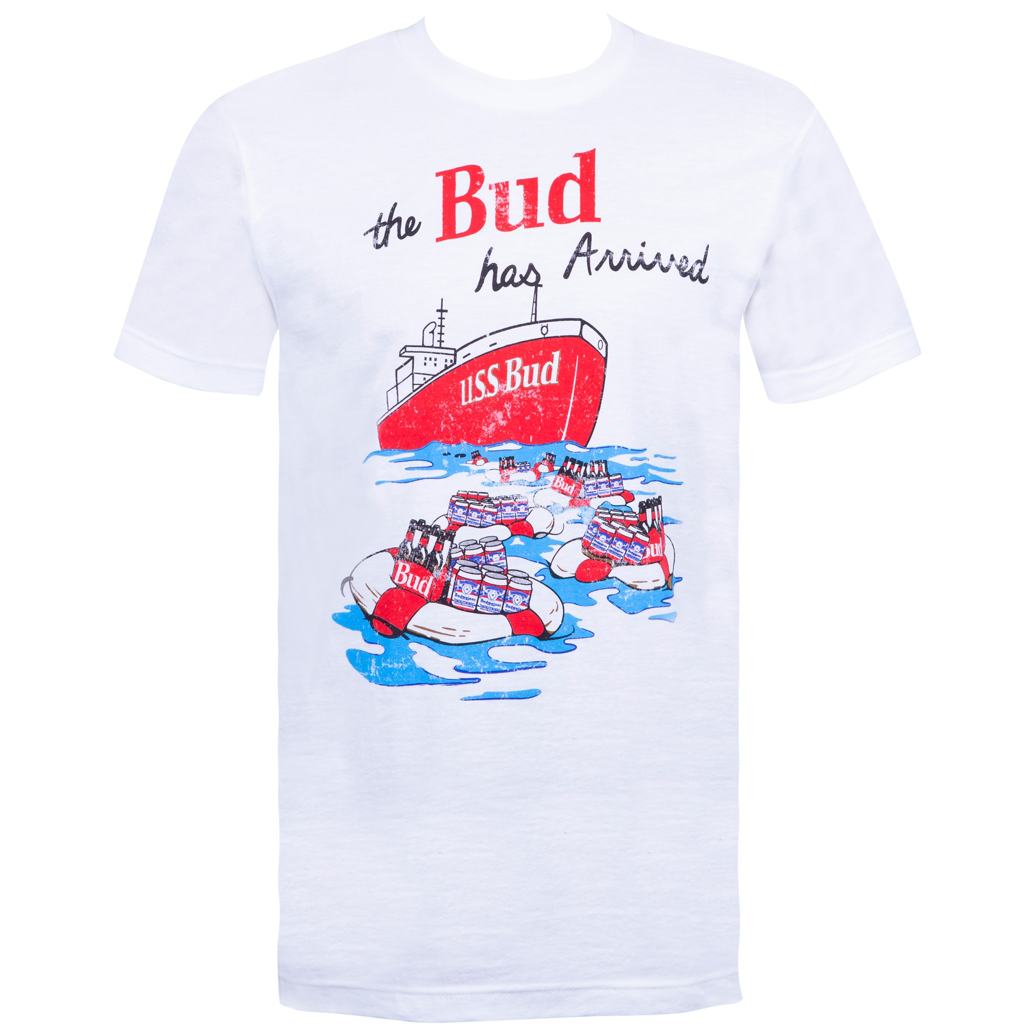 Budweiser Vintage USS Bud White Tee Shirt