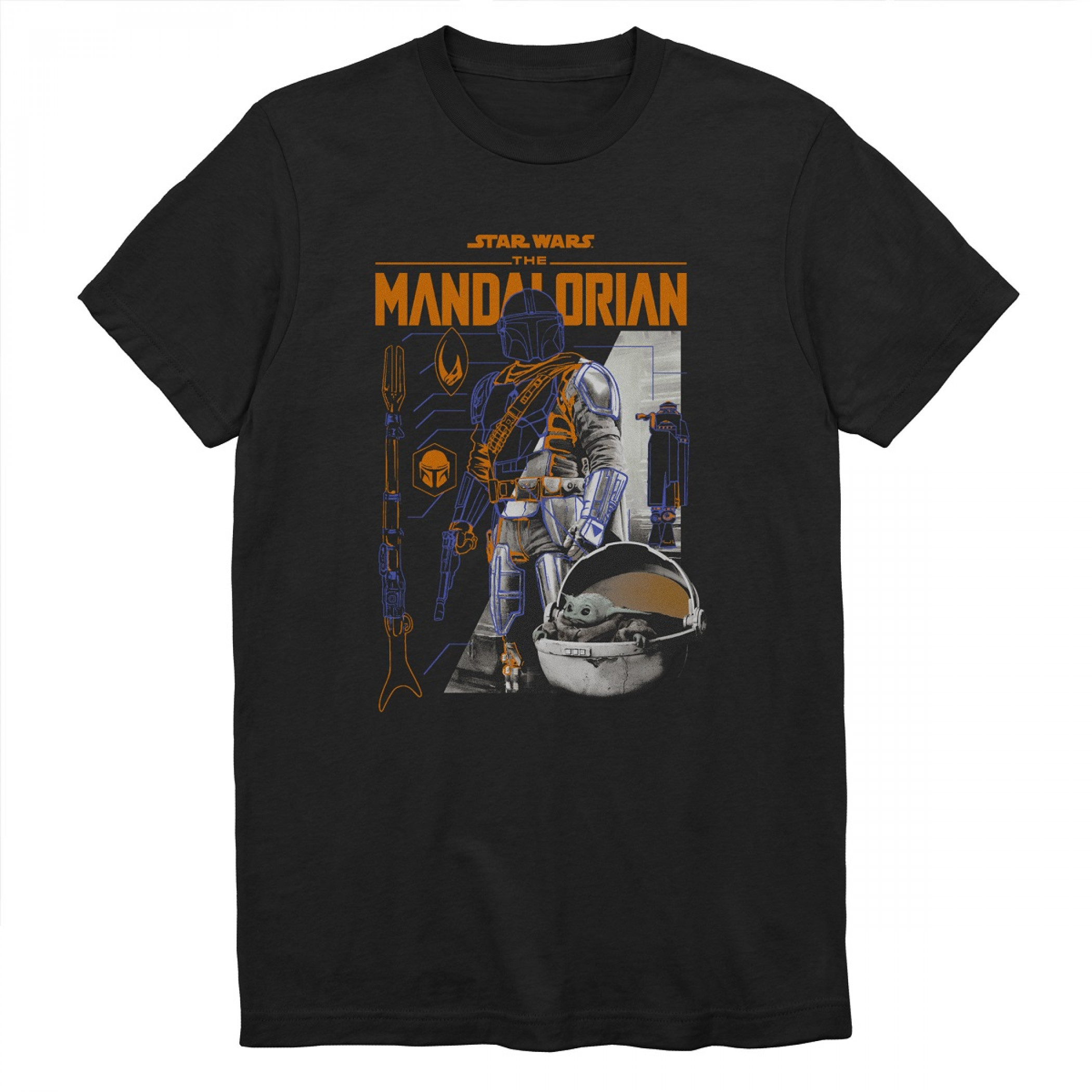 Star Wars Mandalorian and The Child Light and Dark Side T-Shirt, Black