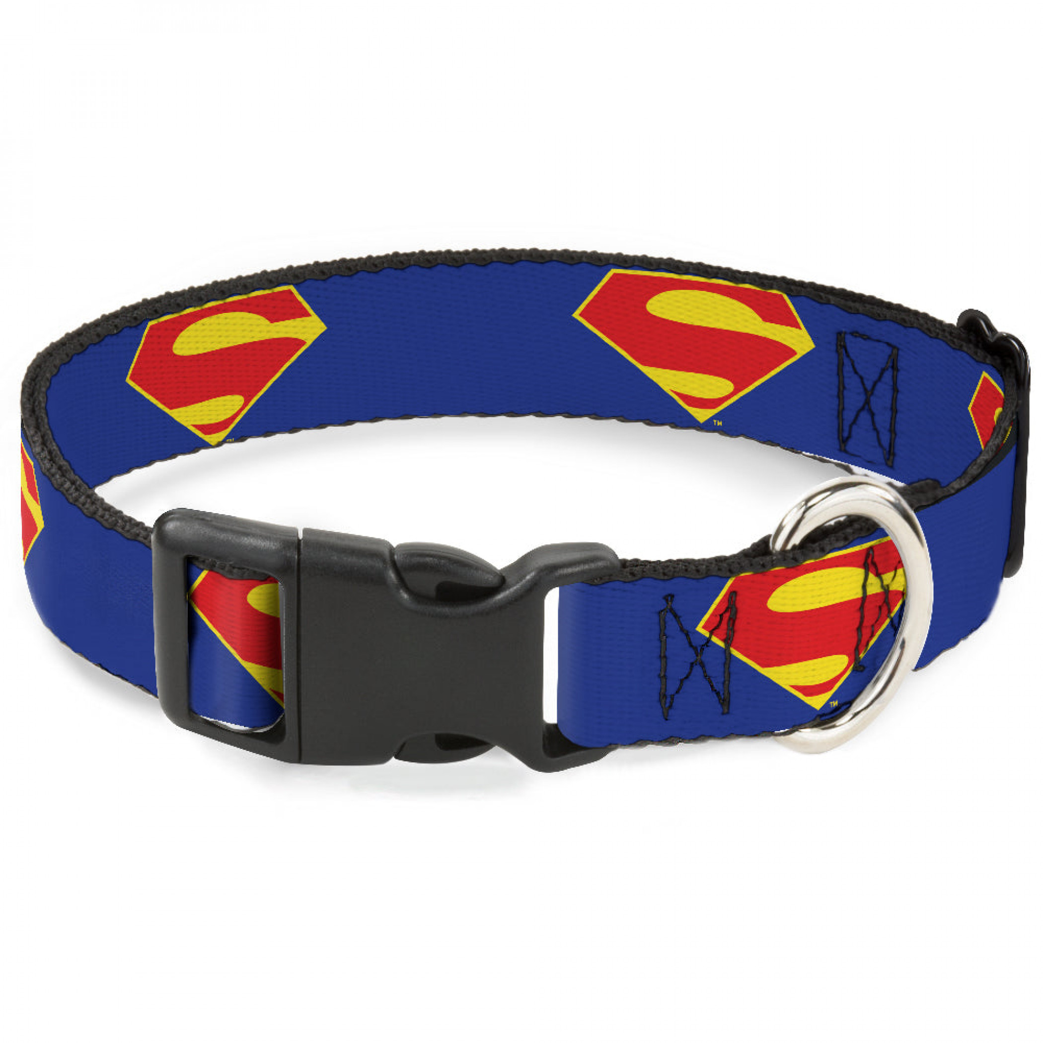 DC League of Super-Pets Superman 1' Wide Large Dog Collar, Blue