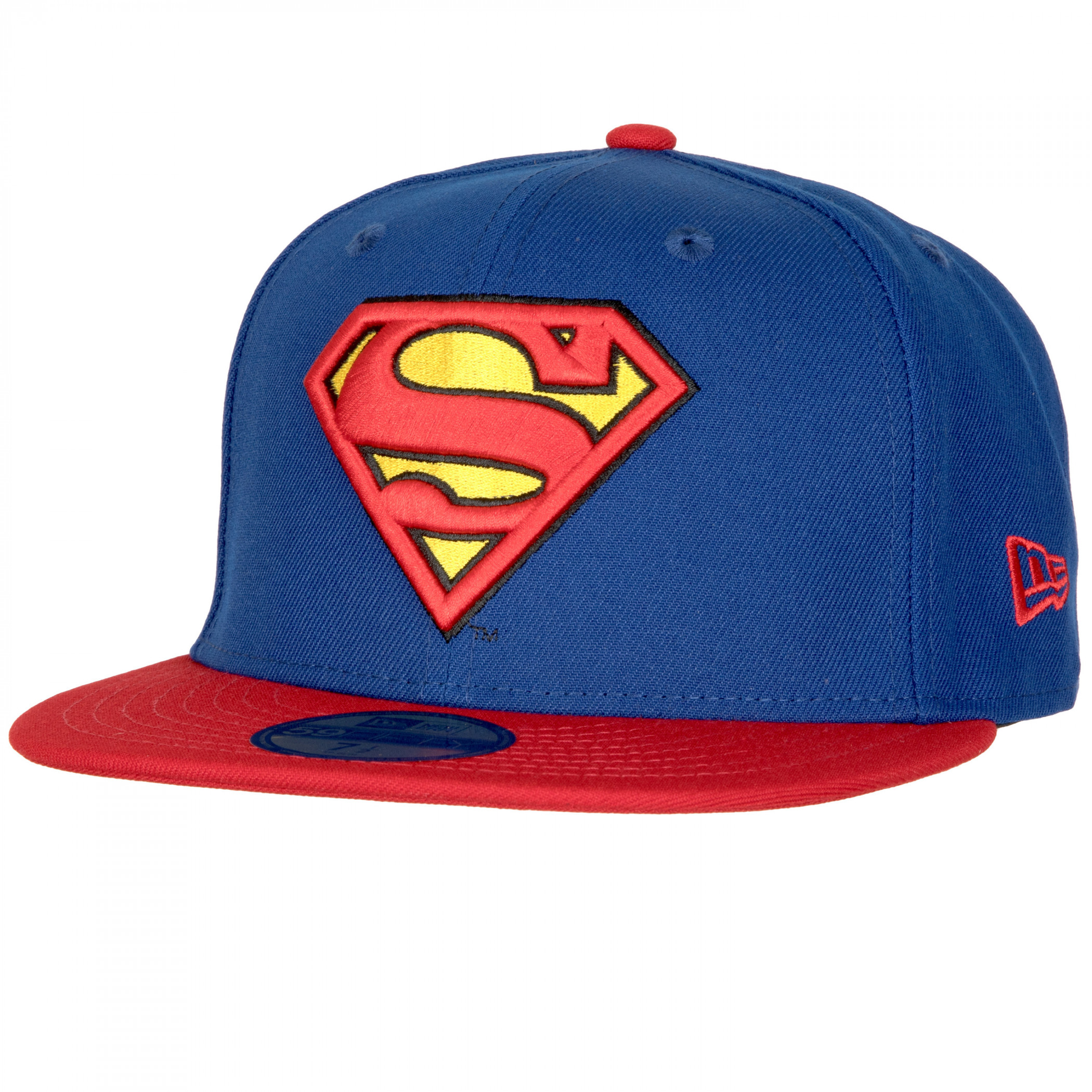Superman Classic Emblem New Era 59Fifty Fitted Hat, Blue