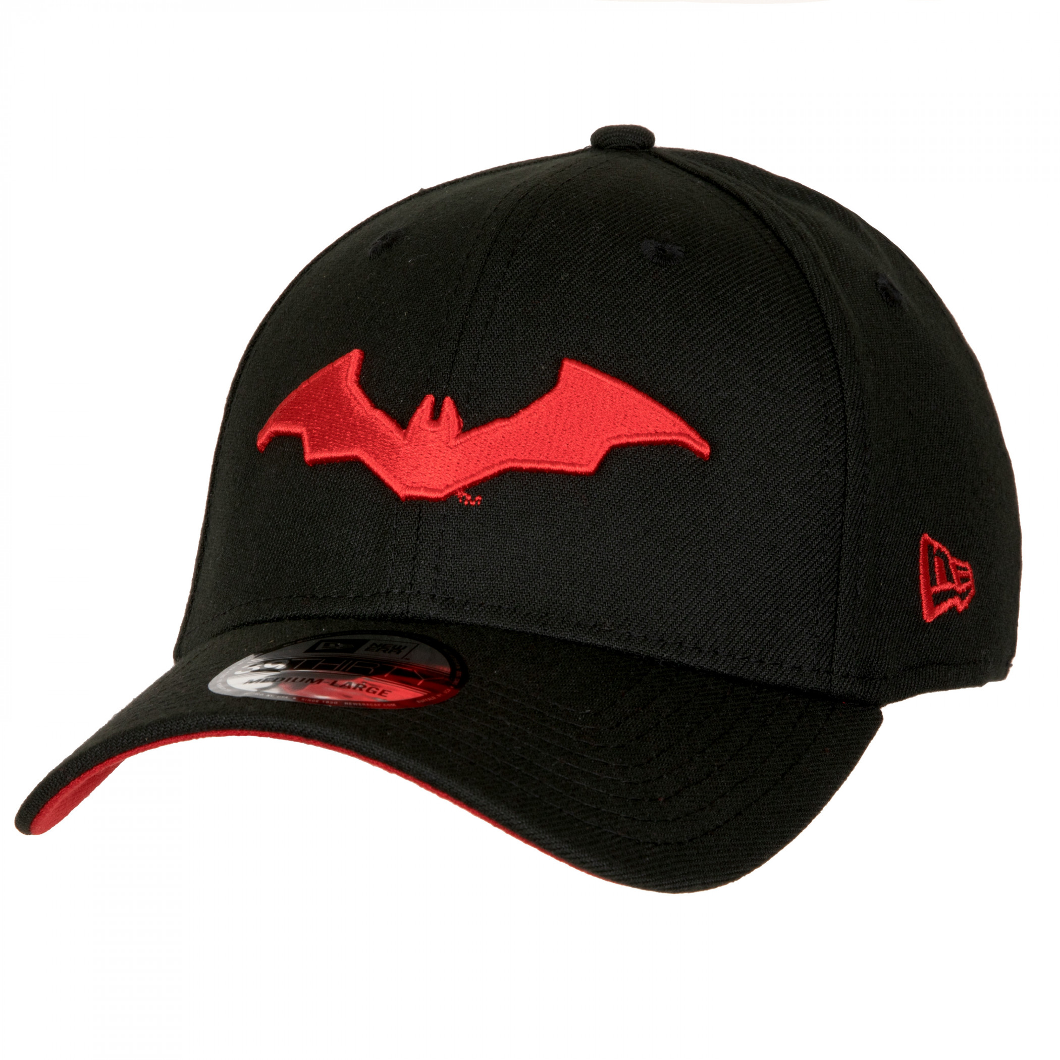 Batman Robert Pattinson Logo New Era 39Thirty Fitted Hat, Black