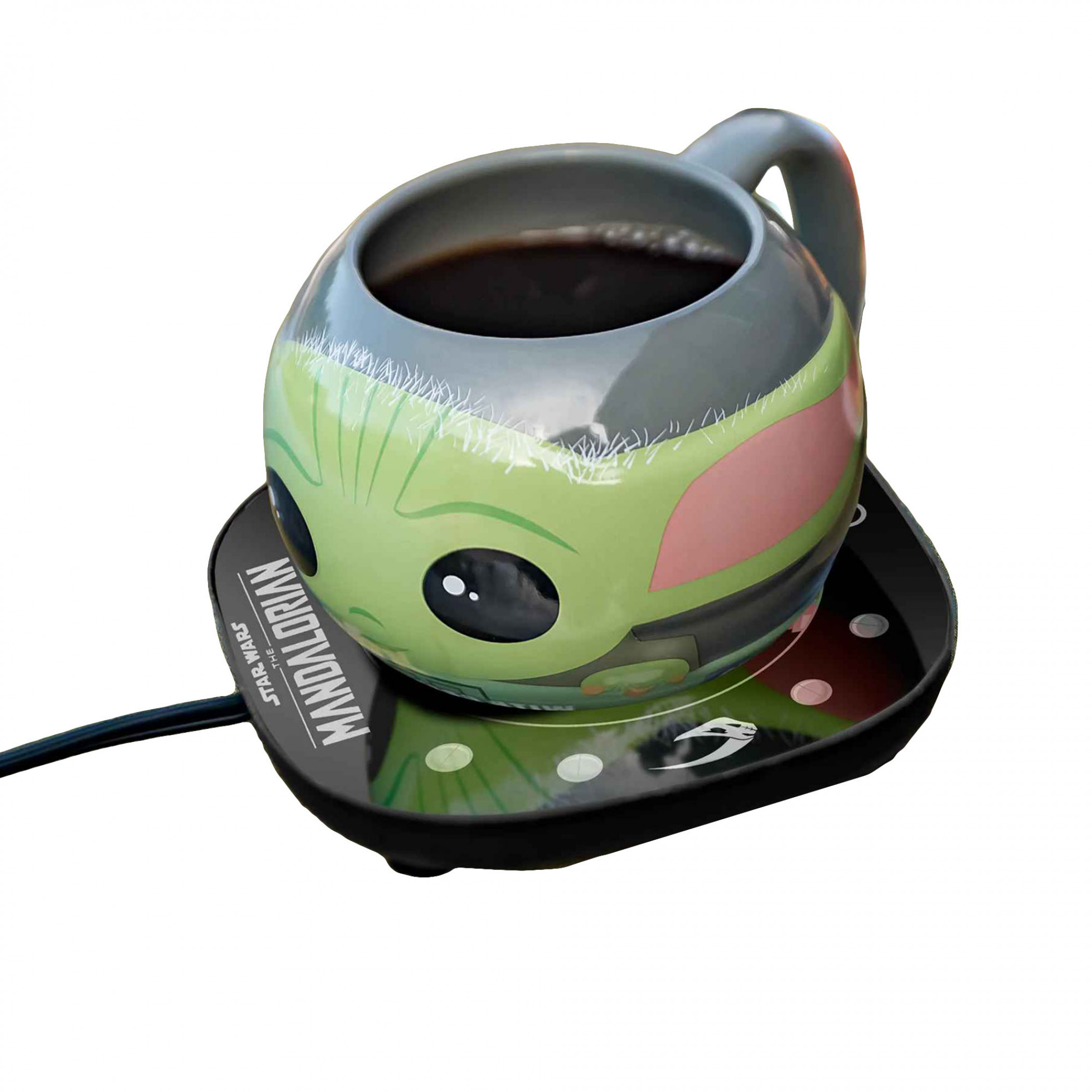 Star Wars The Mandalorian Mug Warmer with Molded Grogu Mug, Multi-Color