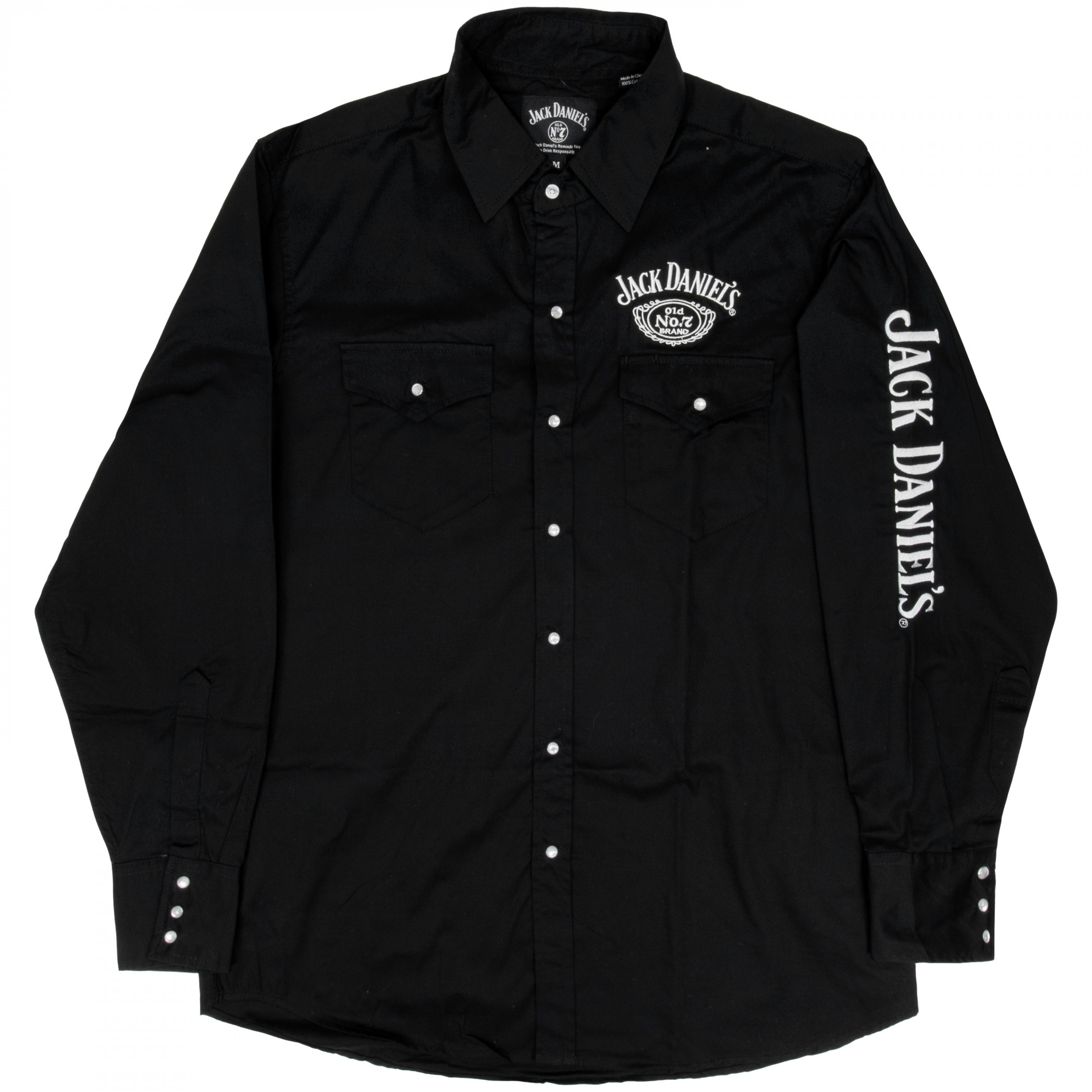 Jack Daniel's Button-Up Long-Sleeve Shirt - Black