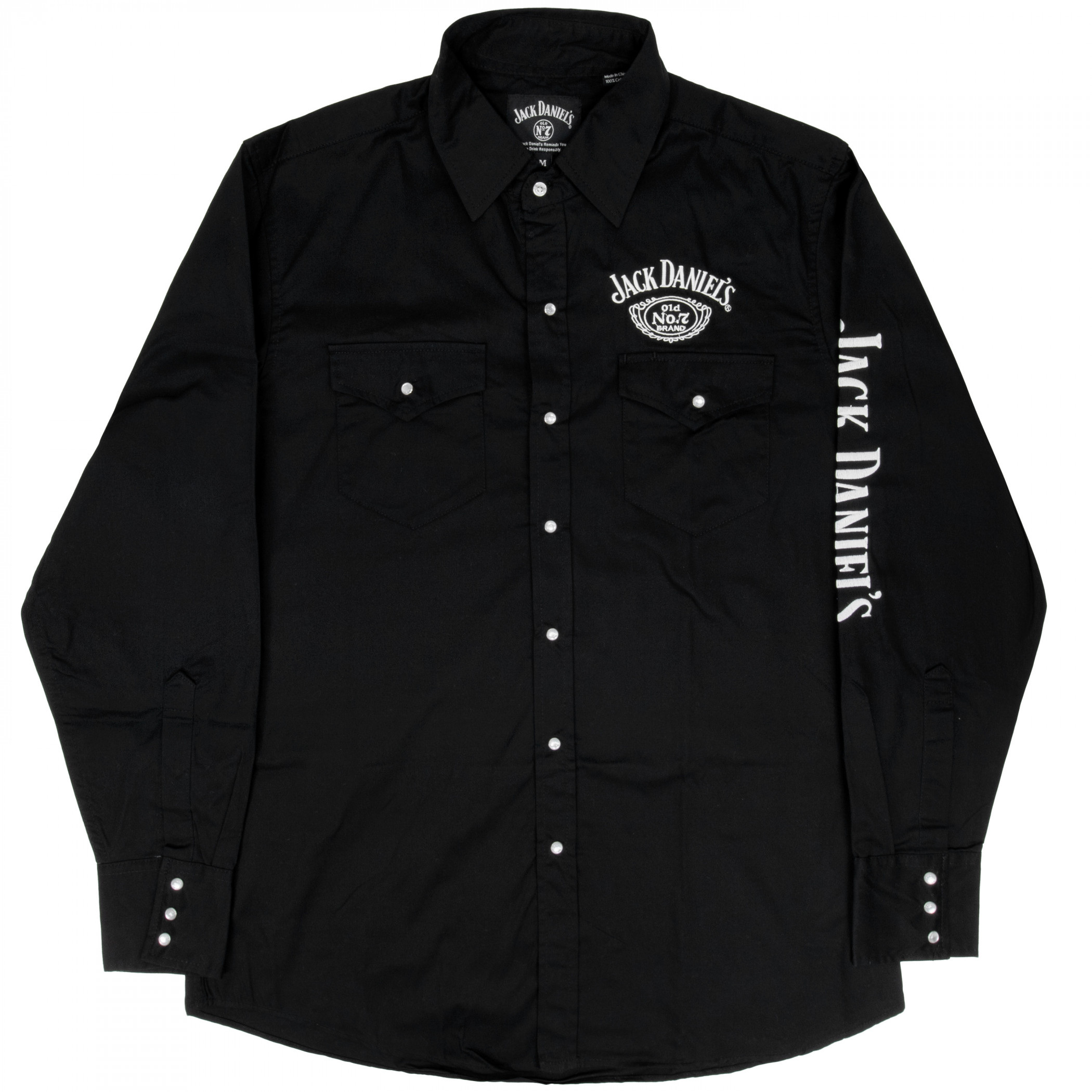 Jack Daniel's Button-Up Long-Sleeve Shirt - Black