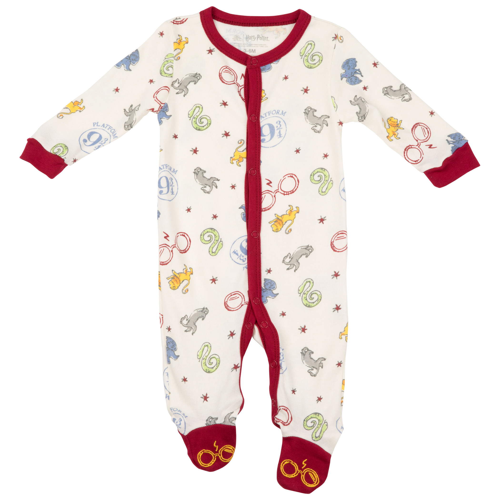 Harry Potter Classic Symbols Infant Bodysuit Pajamas, White